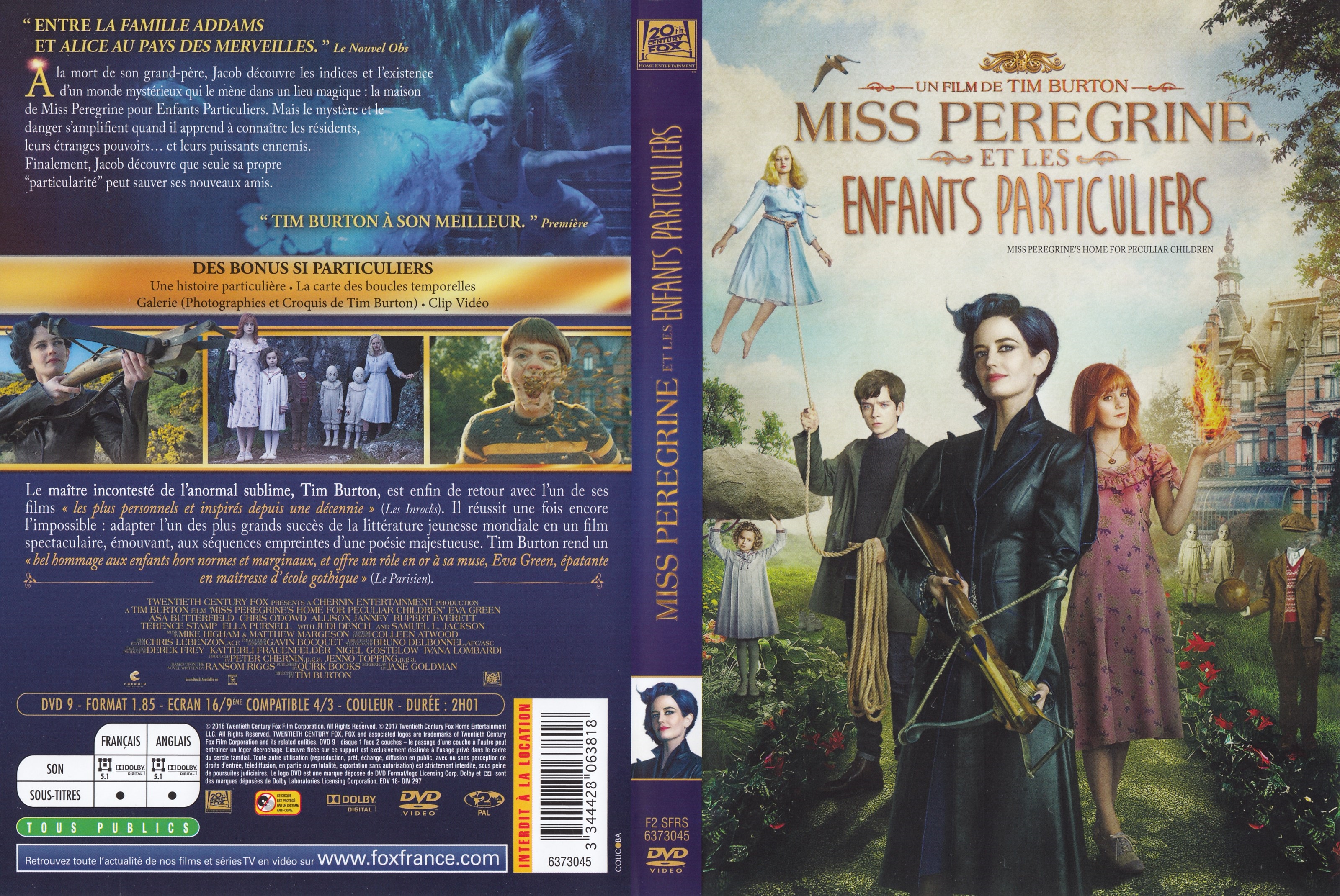 Jaquette DVD Miss Peregrine et les enfants particuliers