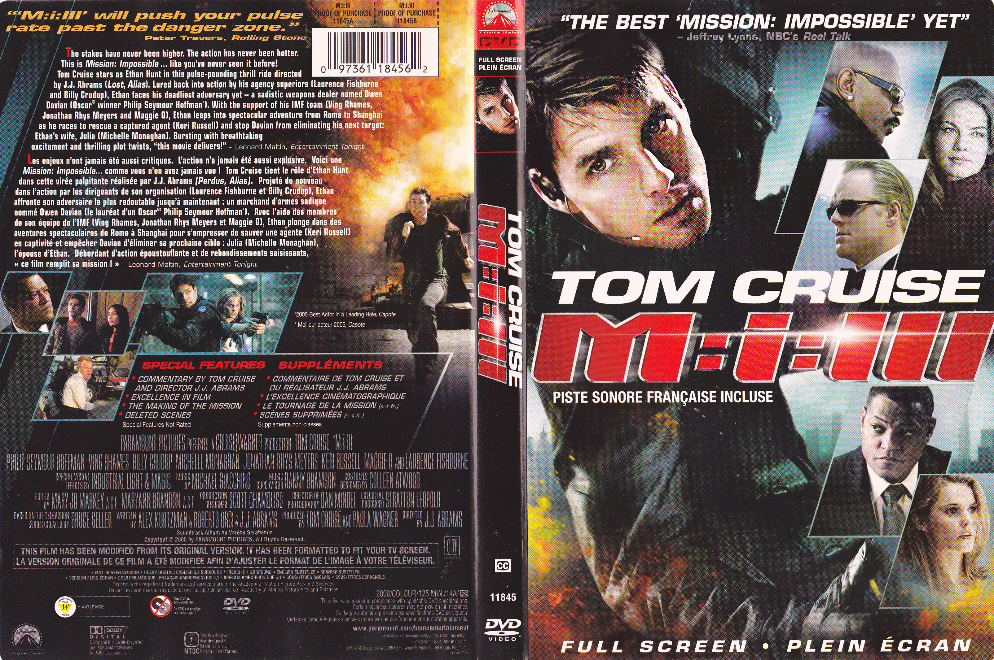 Jaquette DVD Mission Impossible 3 (Canadienne)