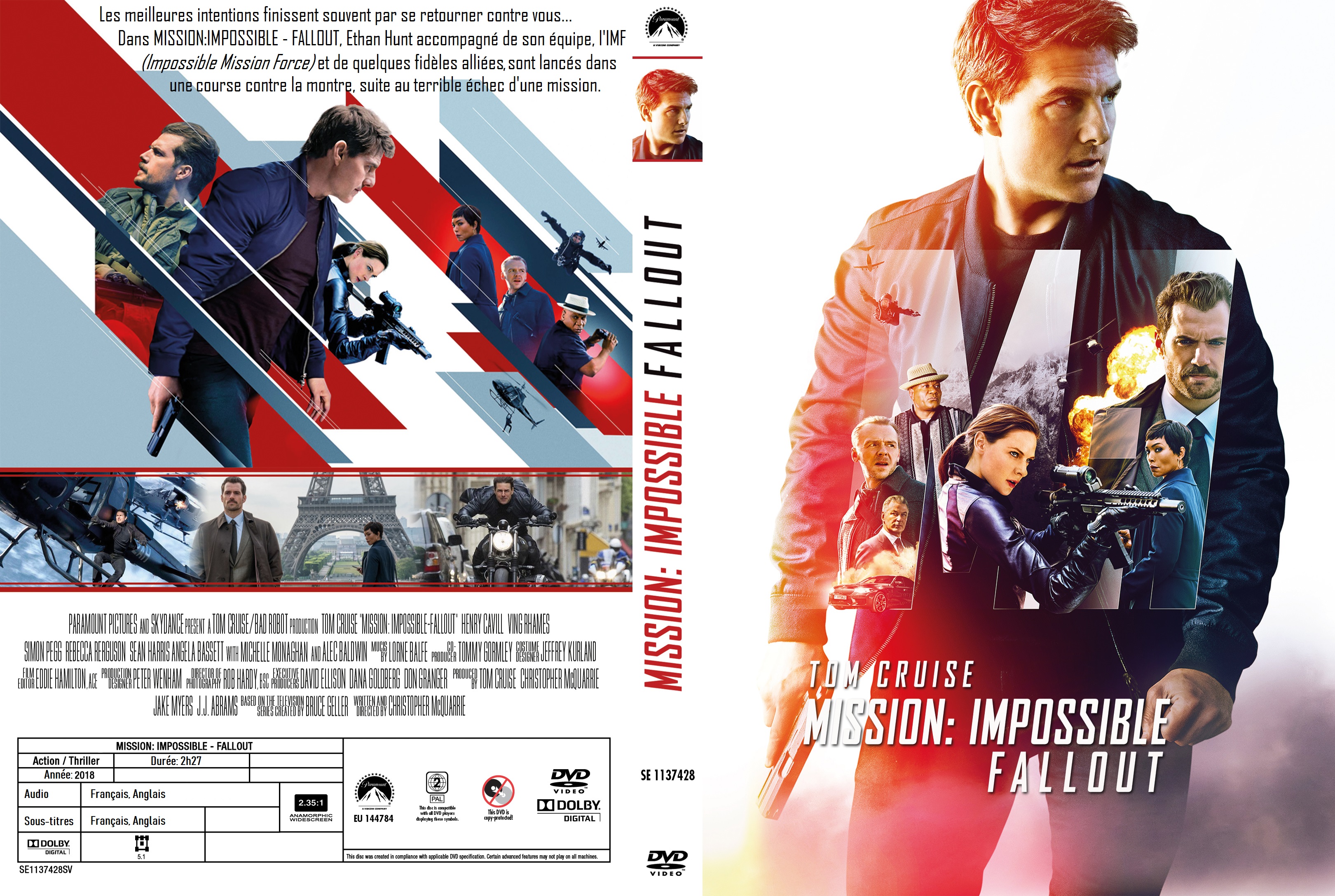Jaquette DVD Mission Impossible Fallout custom