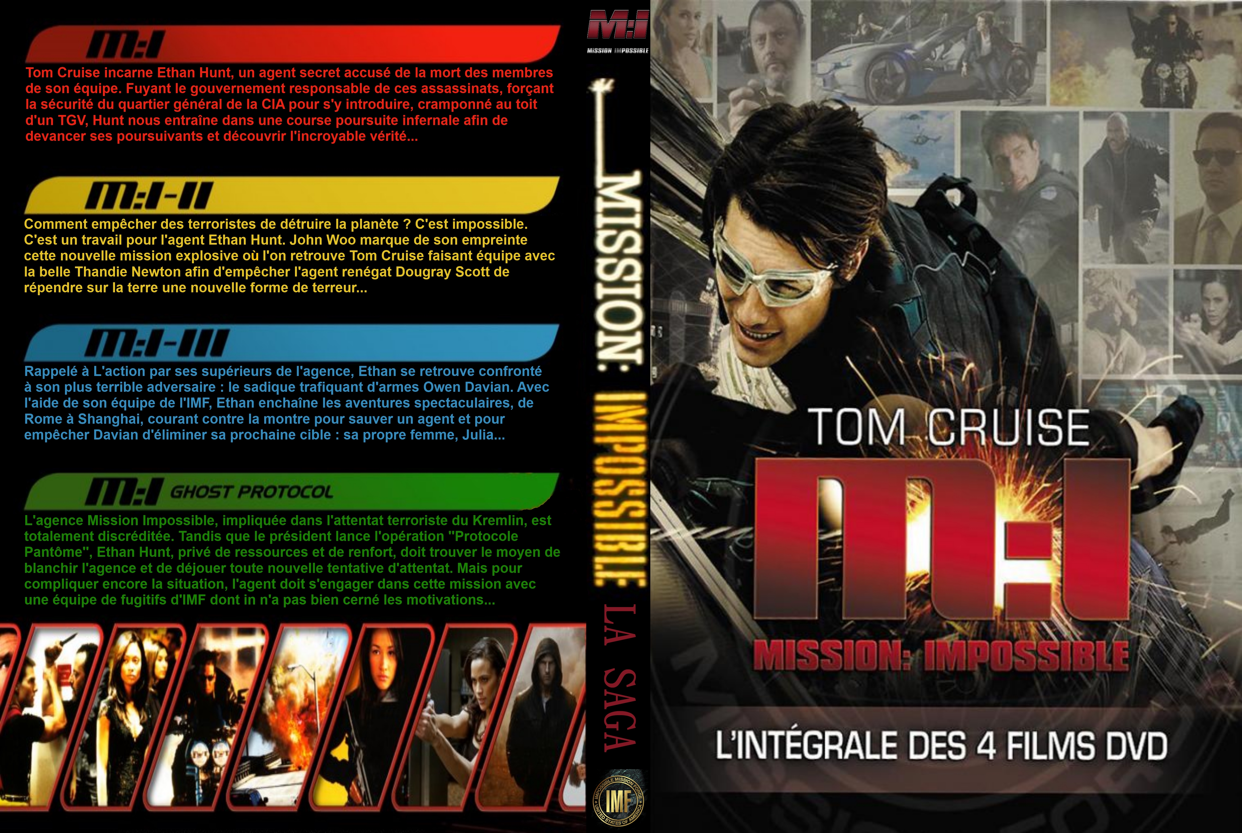 Jaquette DVD Mission Impossible Quadrilogie custom