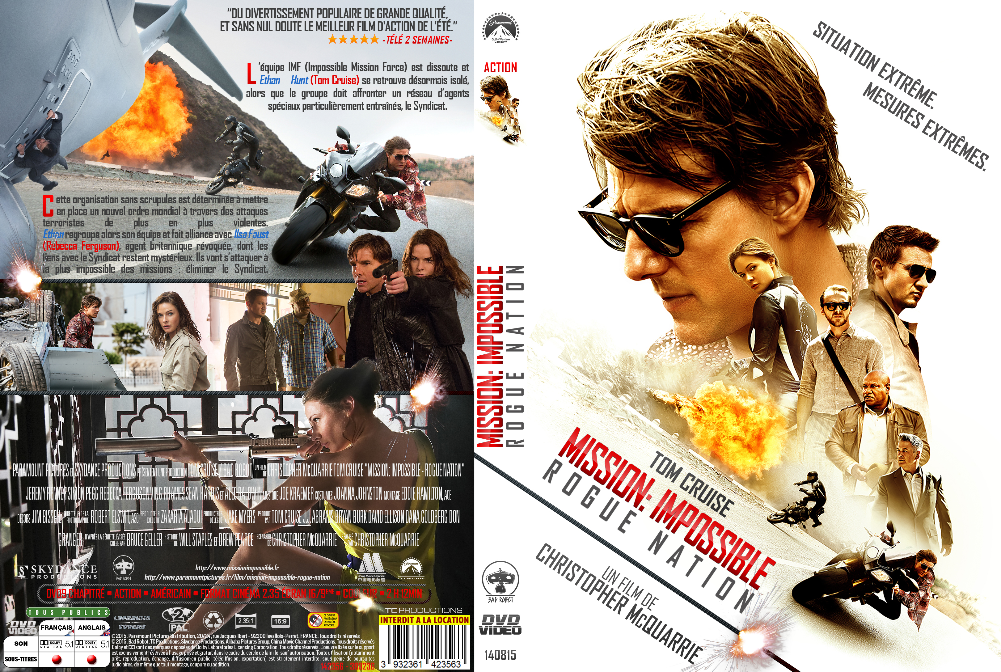 Jaquette DVD Mission : Impossible Rogue Nation custom v2