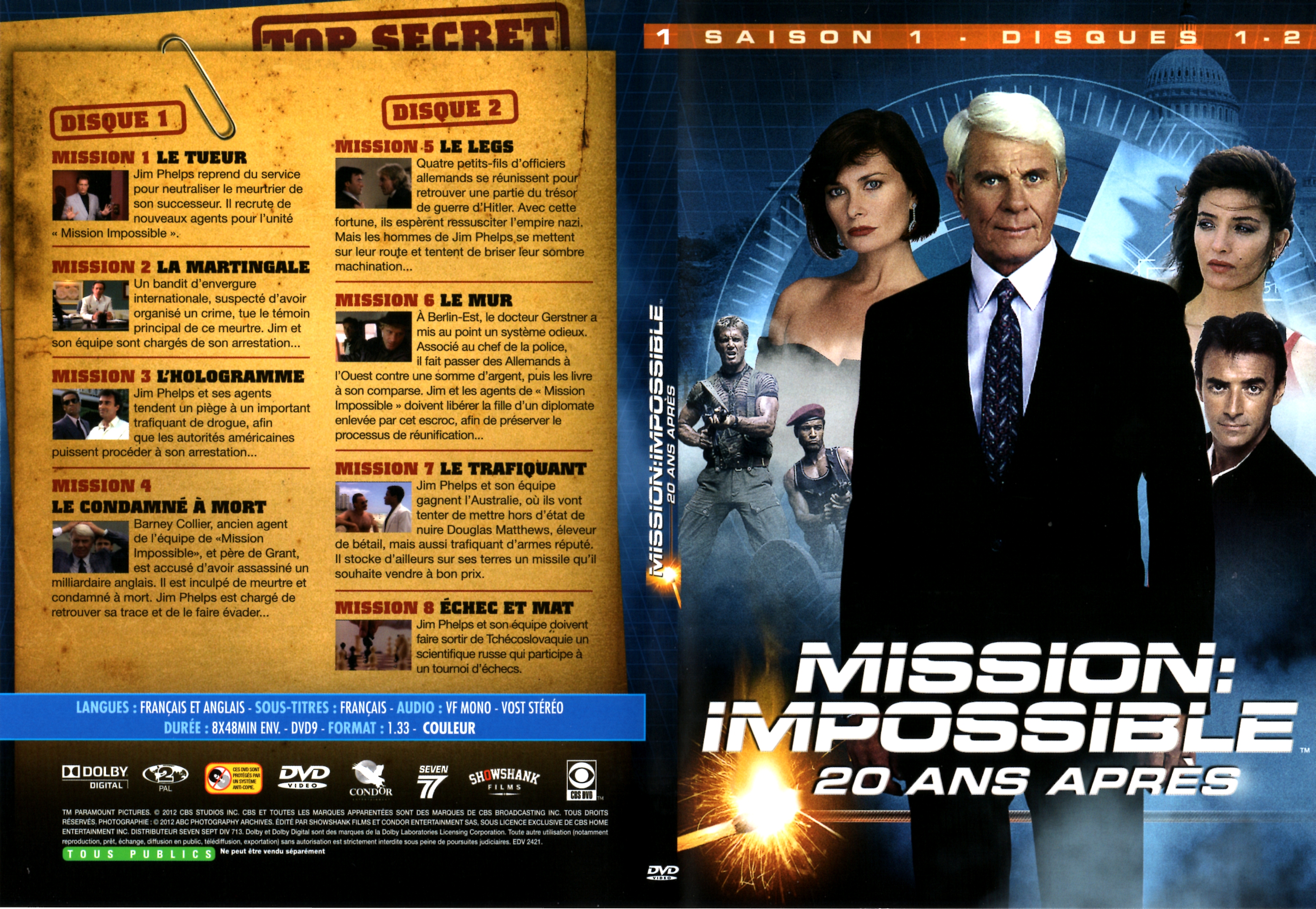 Jaquette DVD Mission impossible 20 ans aprs Saison 1 DVD 1