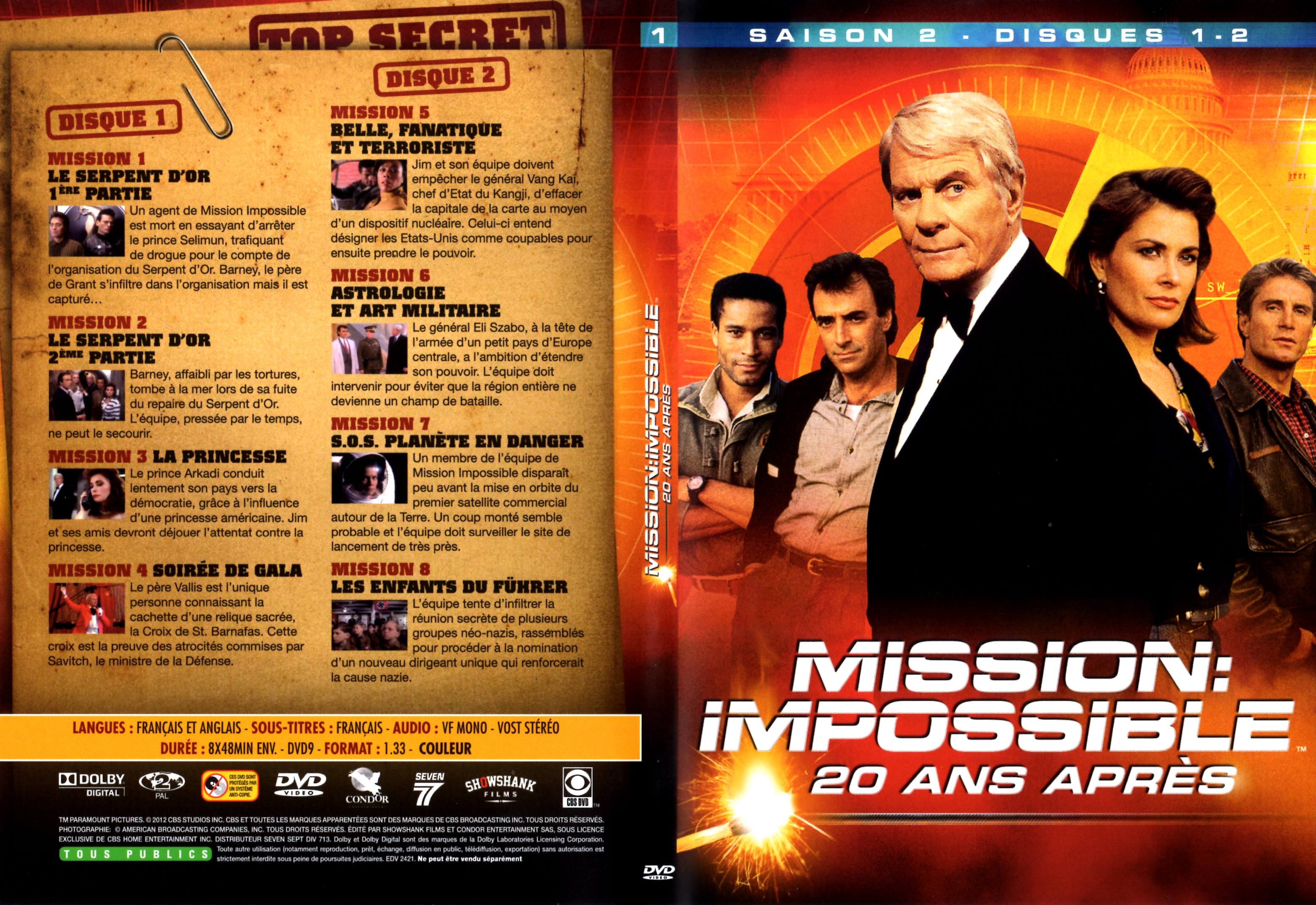 Jaquette DVD Mission impossible 20 ans aprs Saison 2 DVD 1