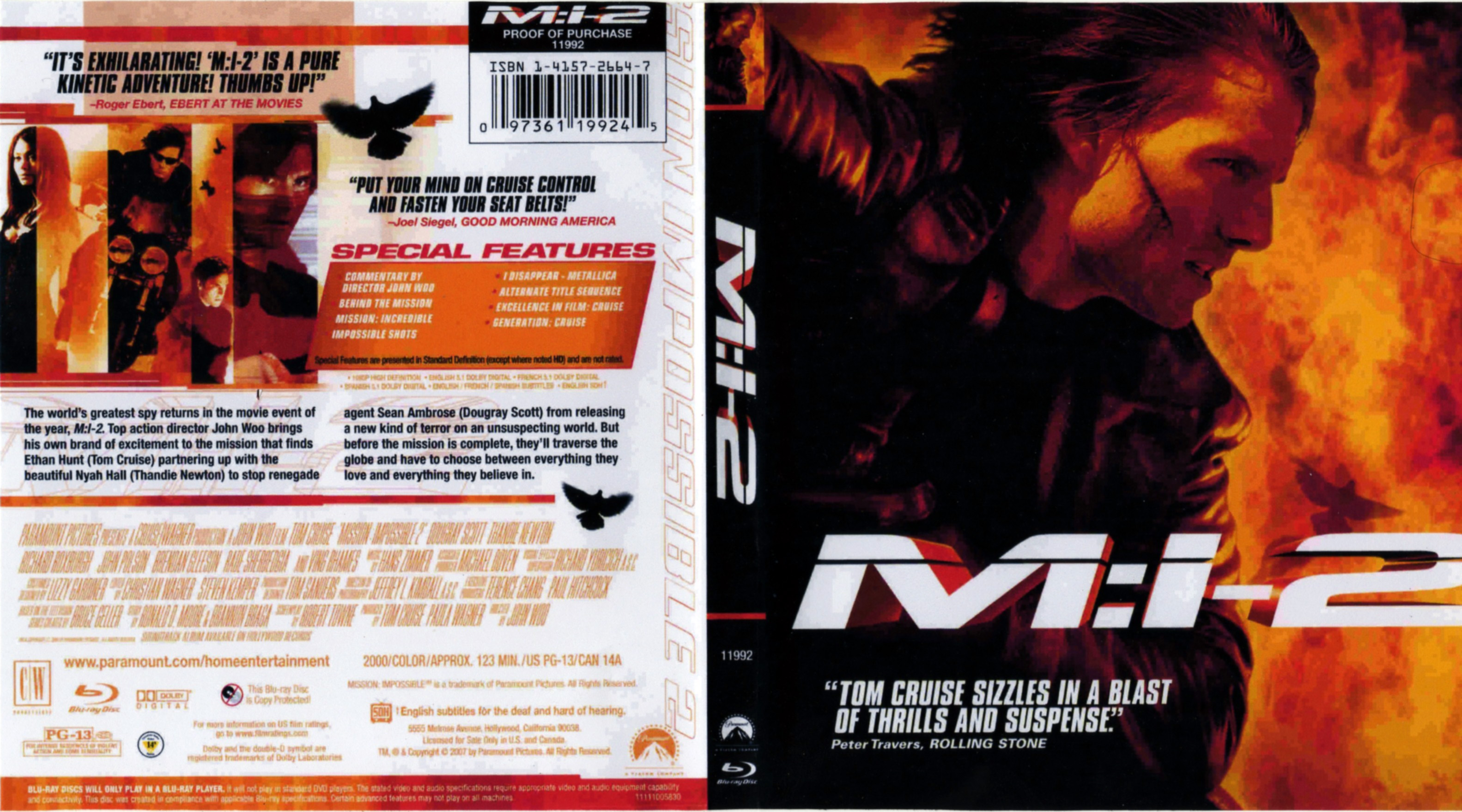 Jaquette DVD Mission impossible 2 (BLU-RAY) Zone 1