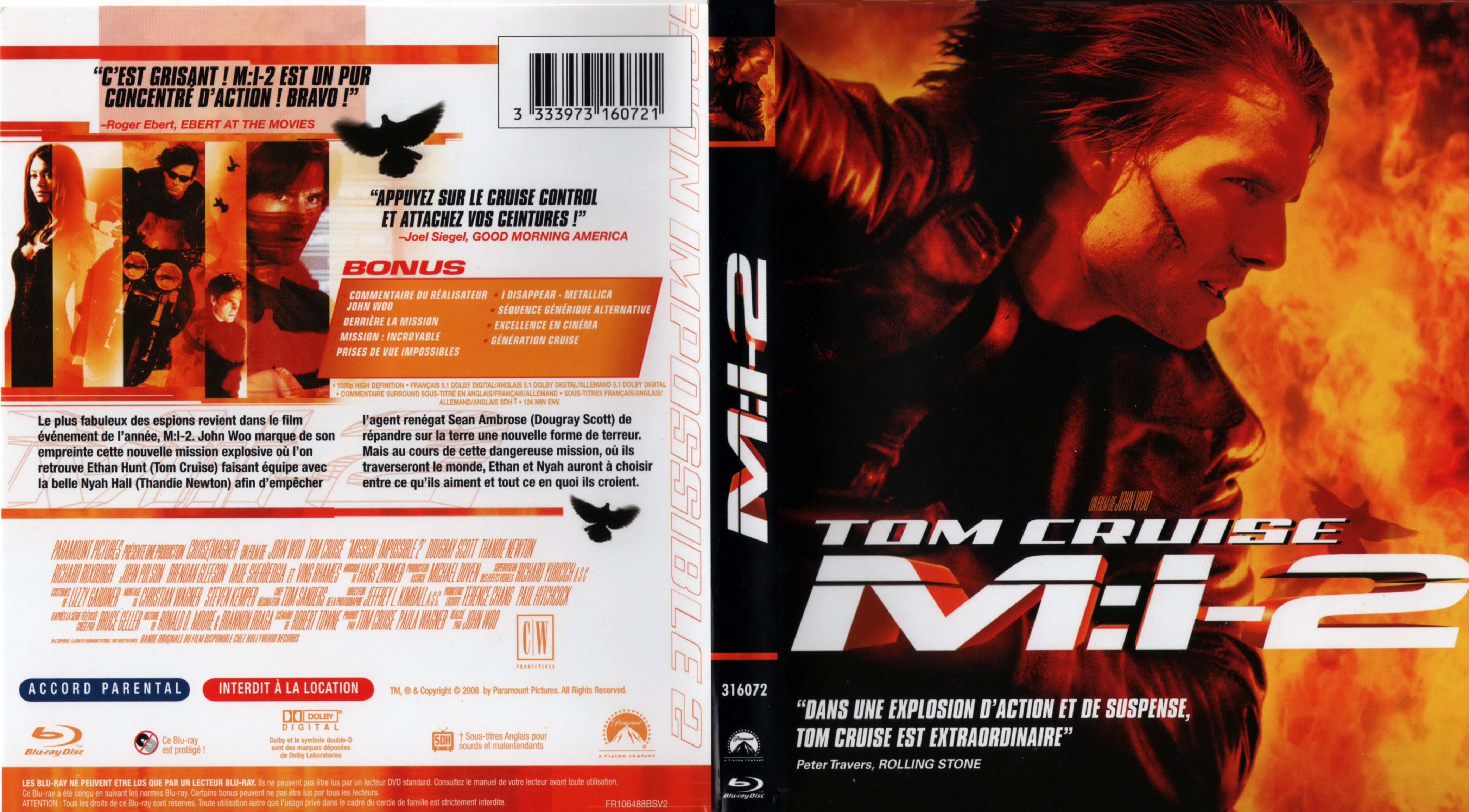 Jaquette DVD Mission impossible 2 (BLU-RAY) v2