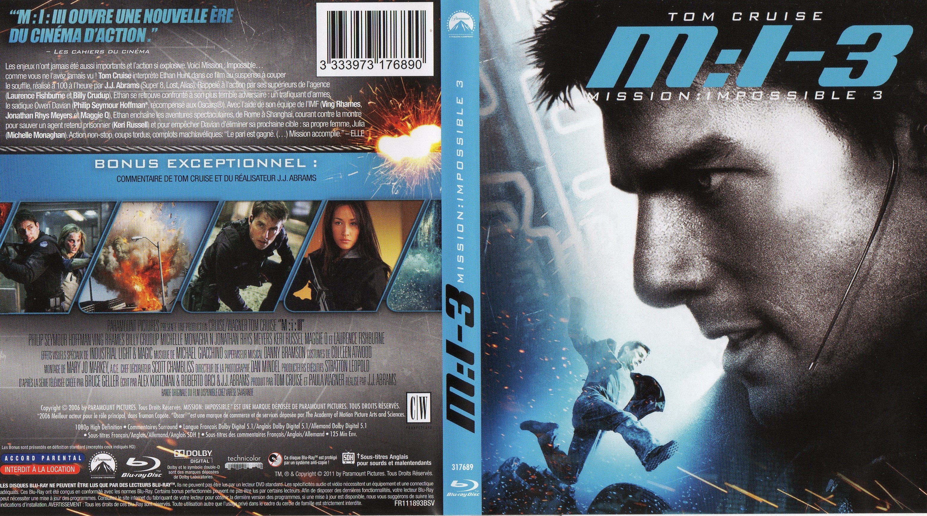 Jaquette DVD Mission impossible 3 (BLU-RAY) v2
