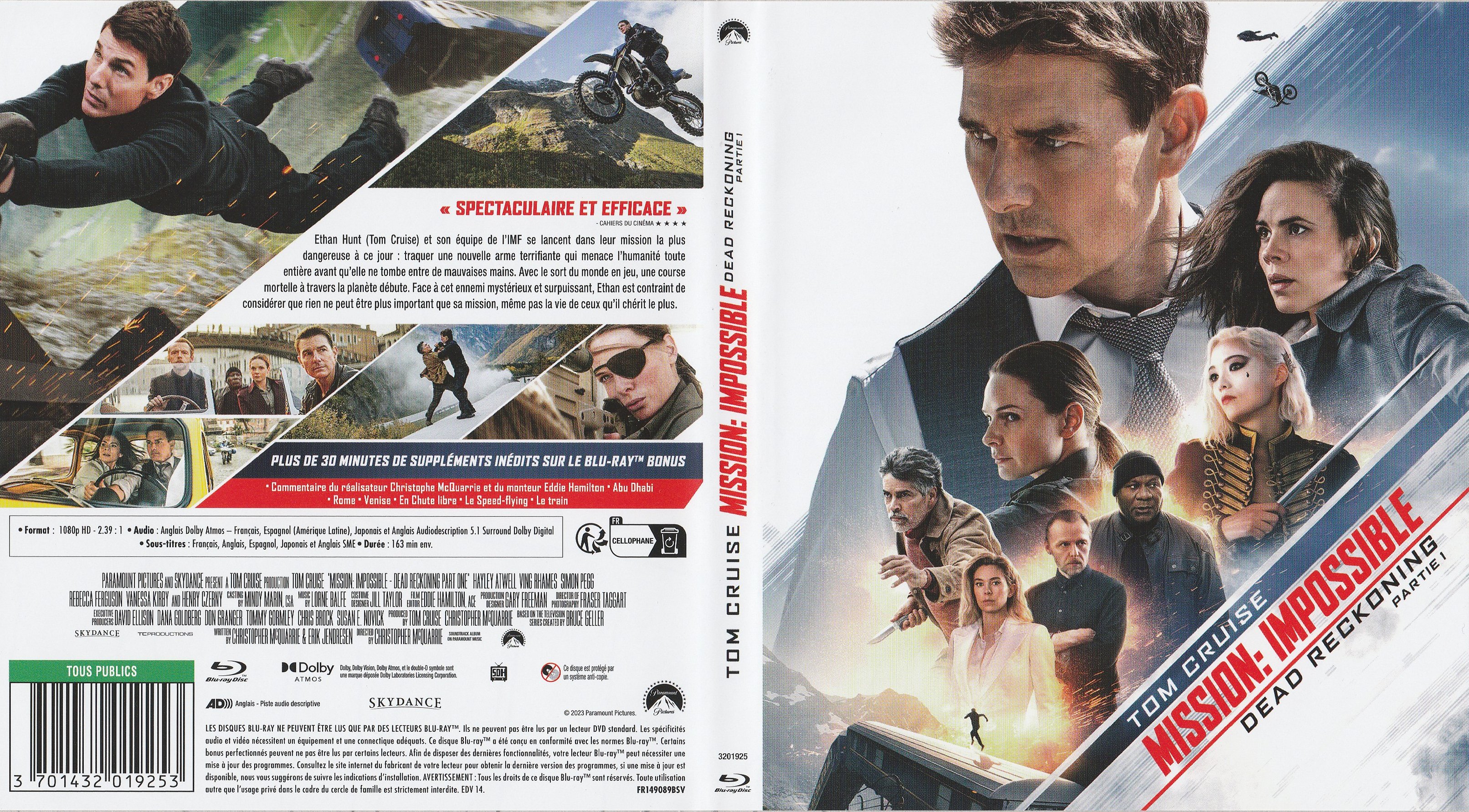 Jaquette DVD Mission impossible Dead Reckoning Partie 1 (BLU-RAY)