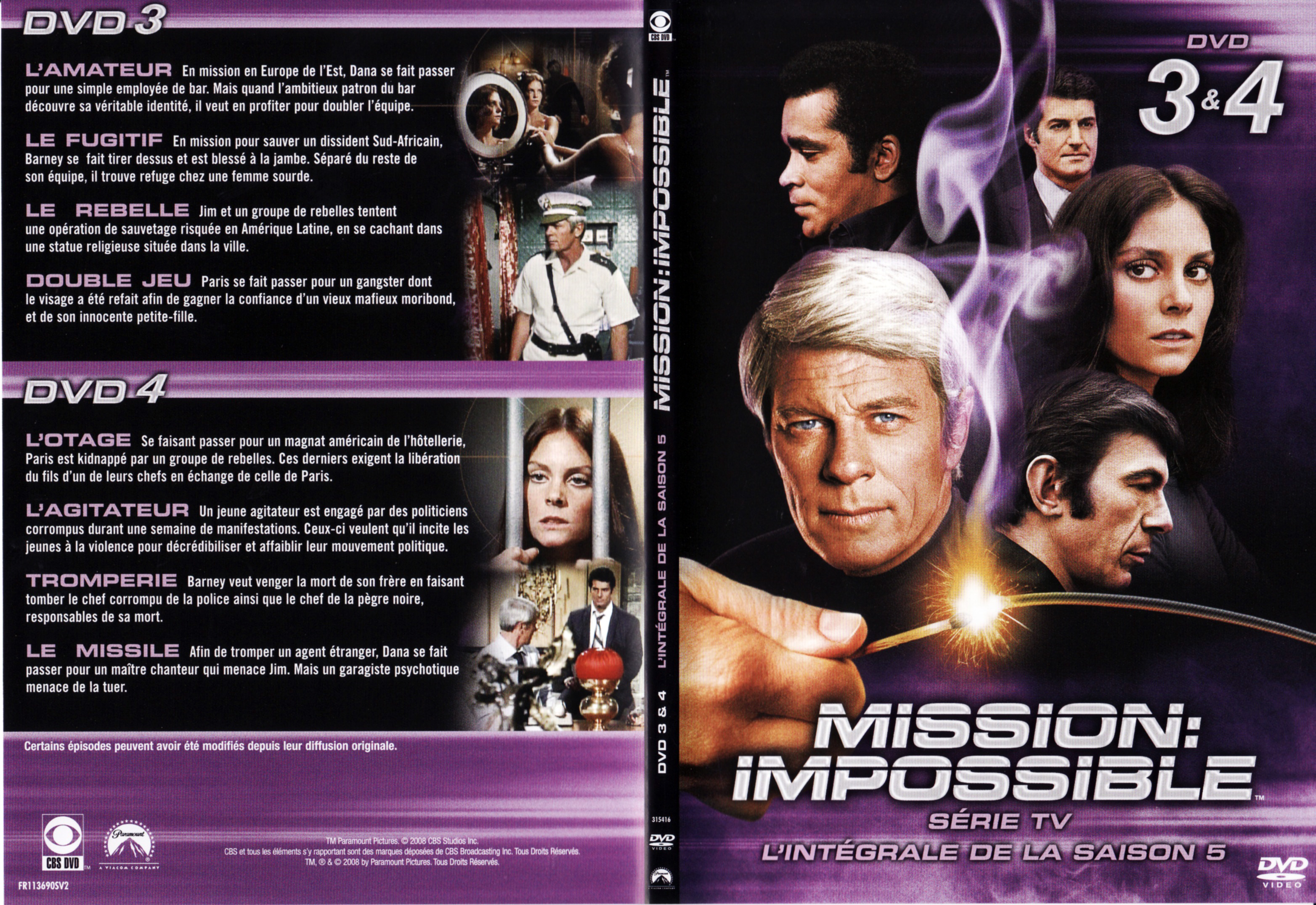 Jaquette DVD Mission impossible Saison 5 DVD 2