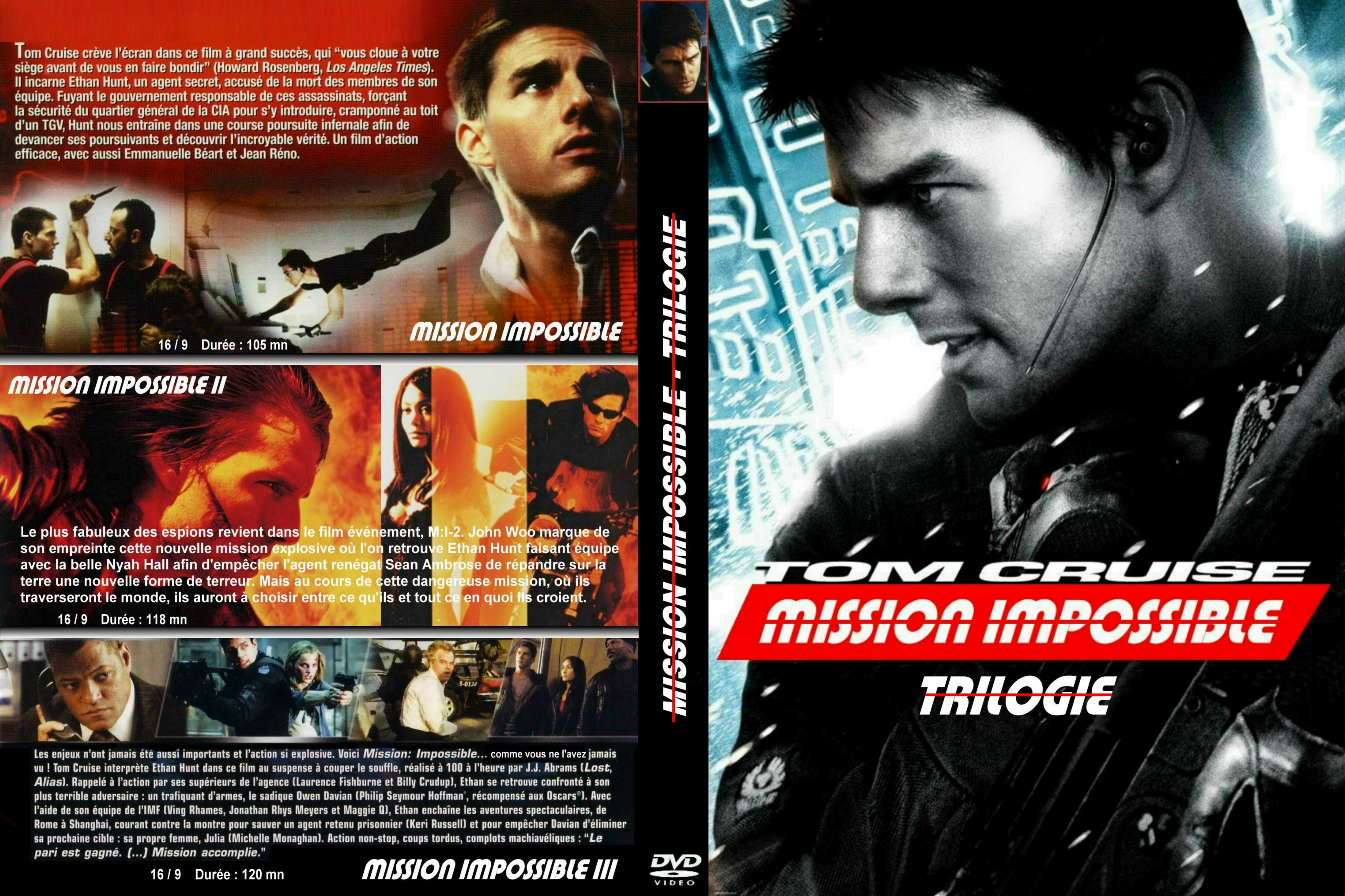 Jaquette DVD Mission impossible Trilogie custom