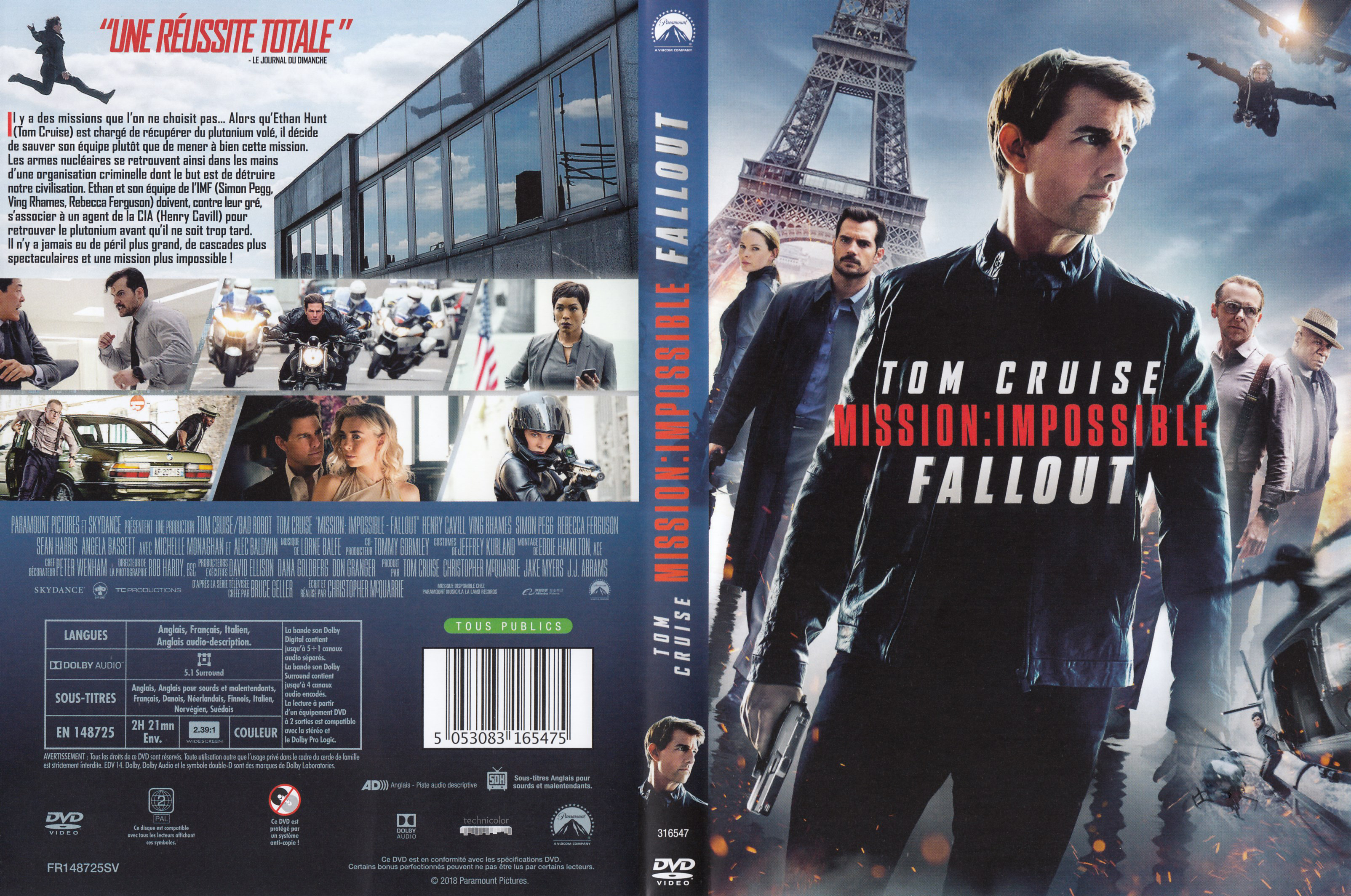 Jaquette DVD Mission impossible fallout