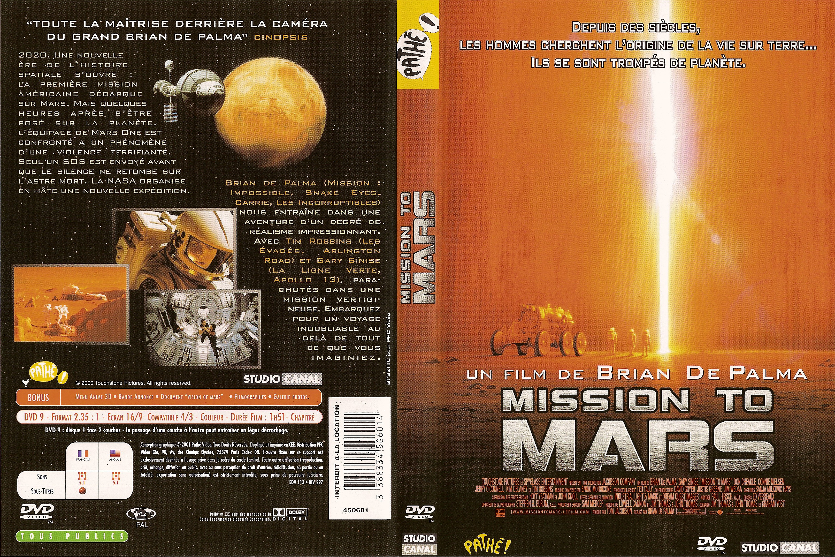 Jaquette DVD Mission to Mars