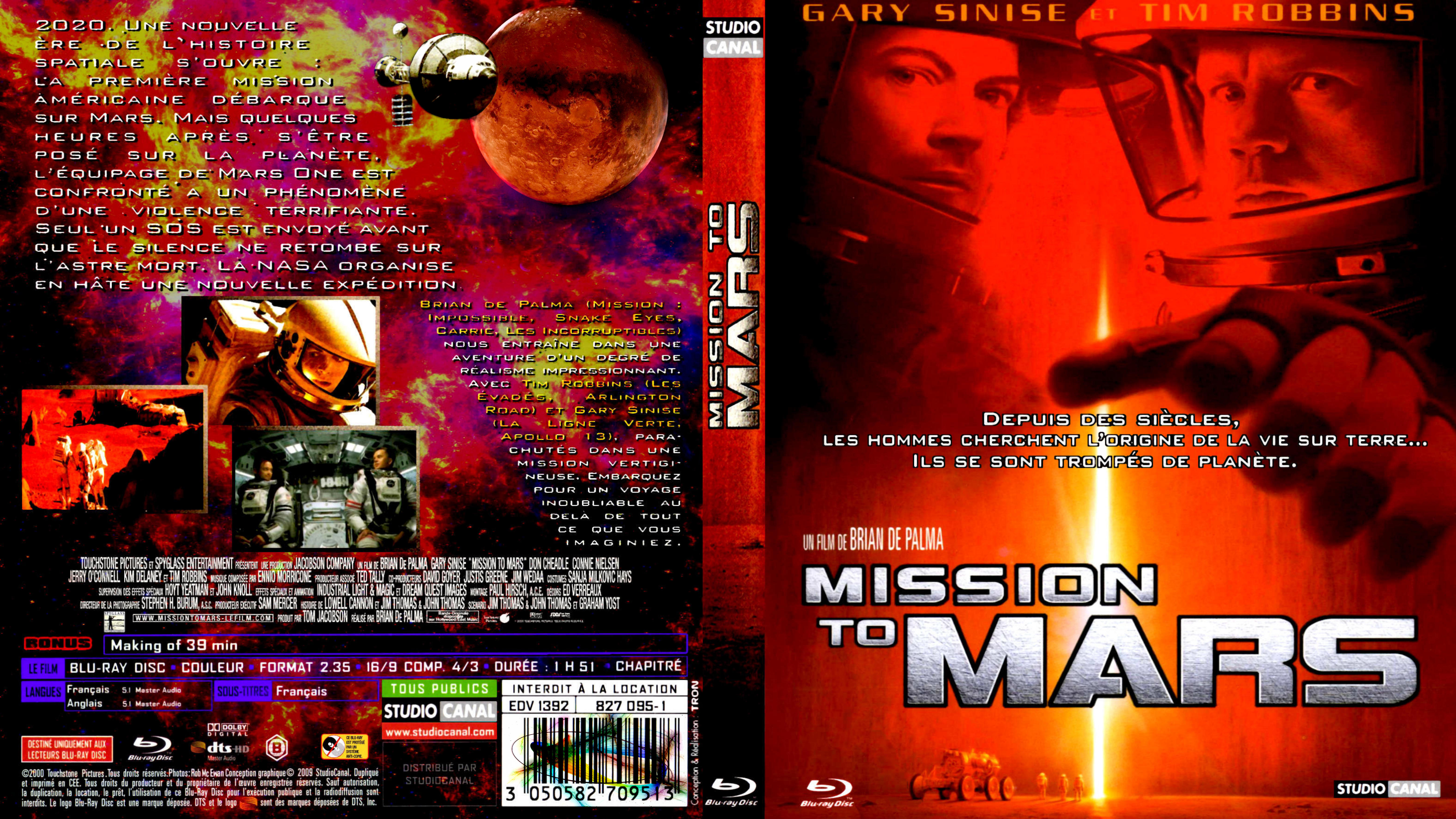 Jaquette DVD Mission to mars custom (BLU-RAY)