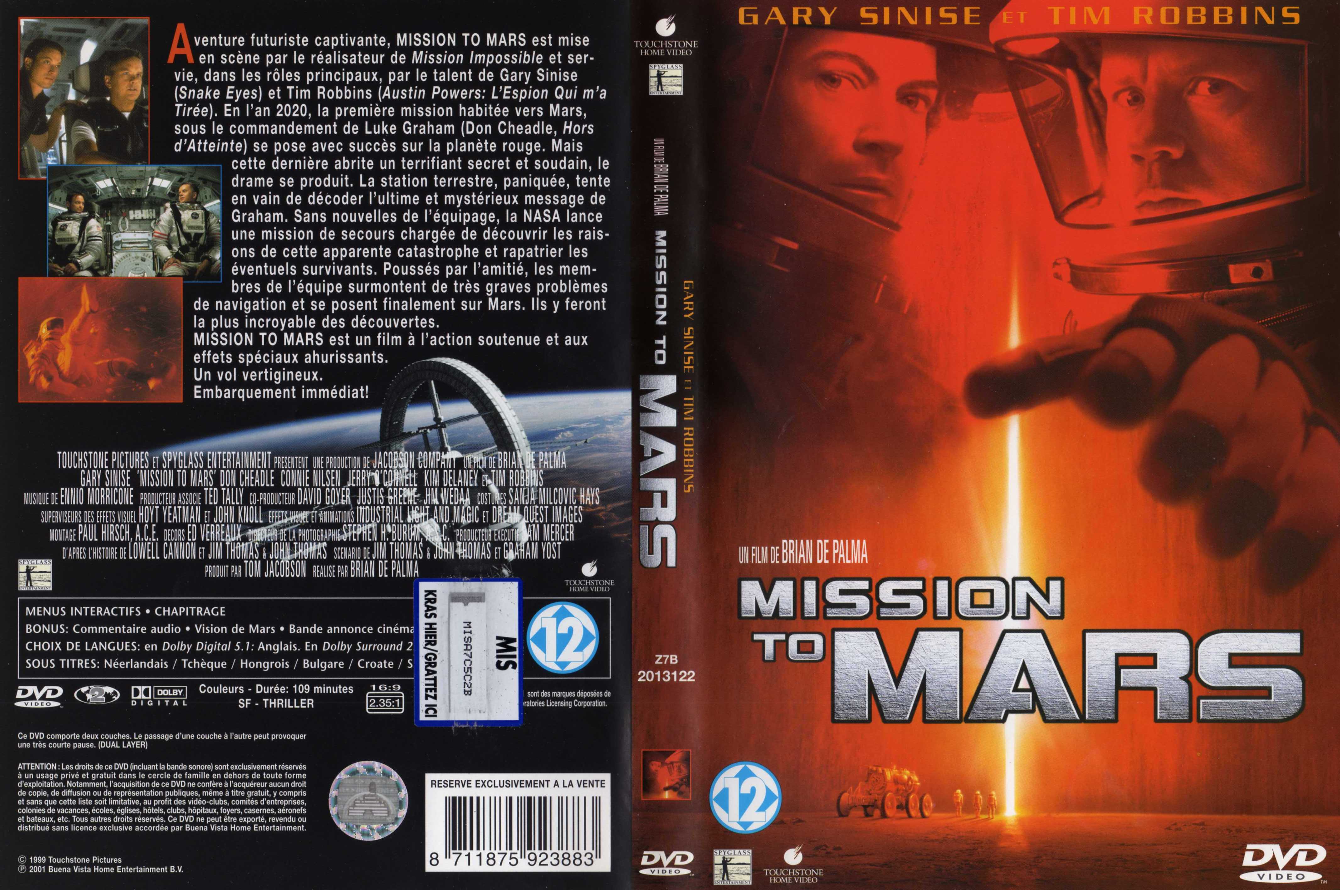 Jaquette DVD Mission to mars v3