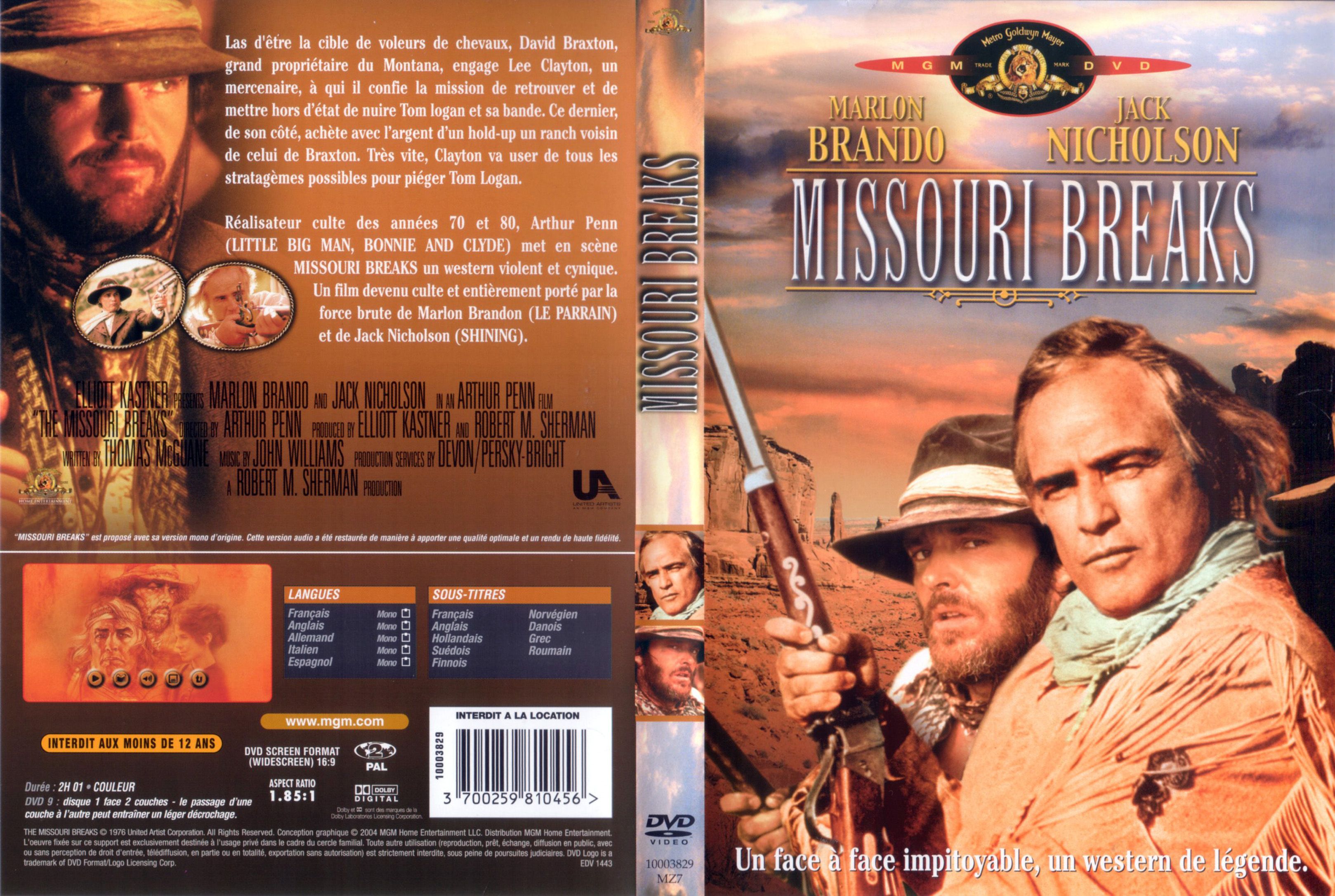 Jaquette DVD Missouri breaks