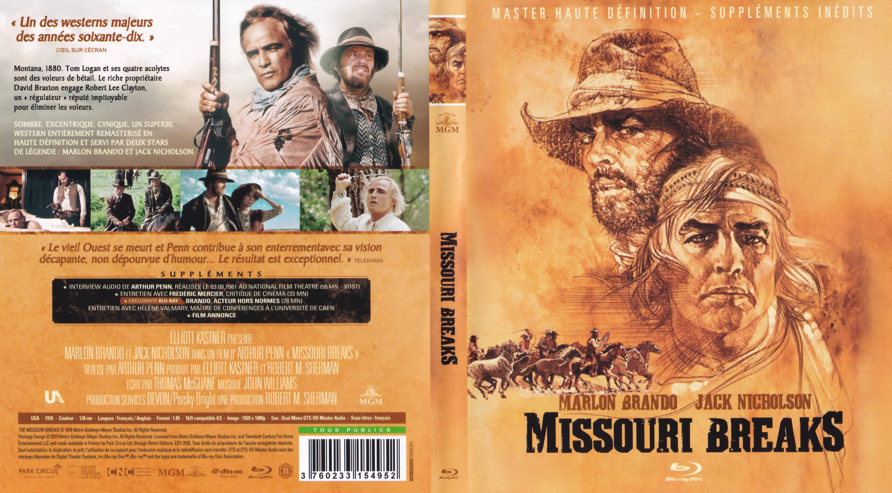 Jaquette DVD Missouri breaks (BLU-RAY)