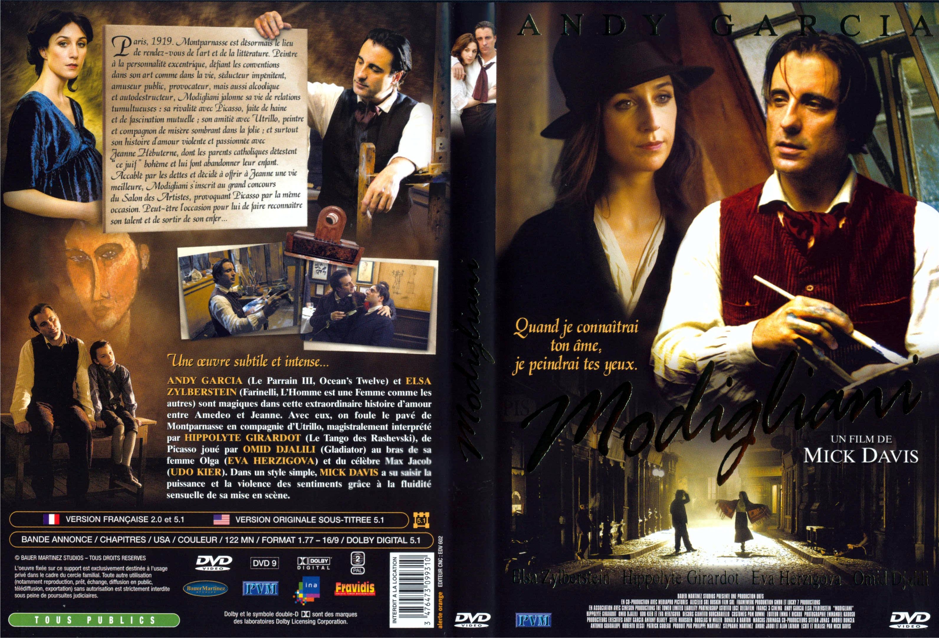 Jaquette DVD Modigliani v2