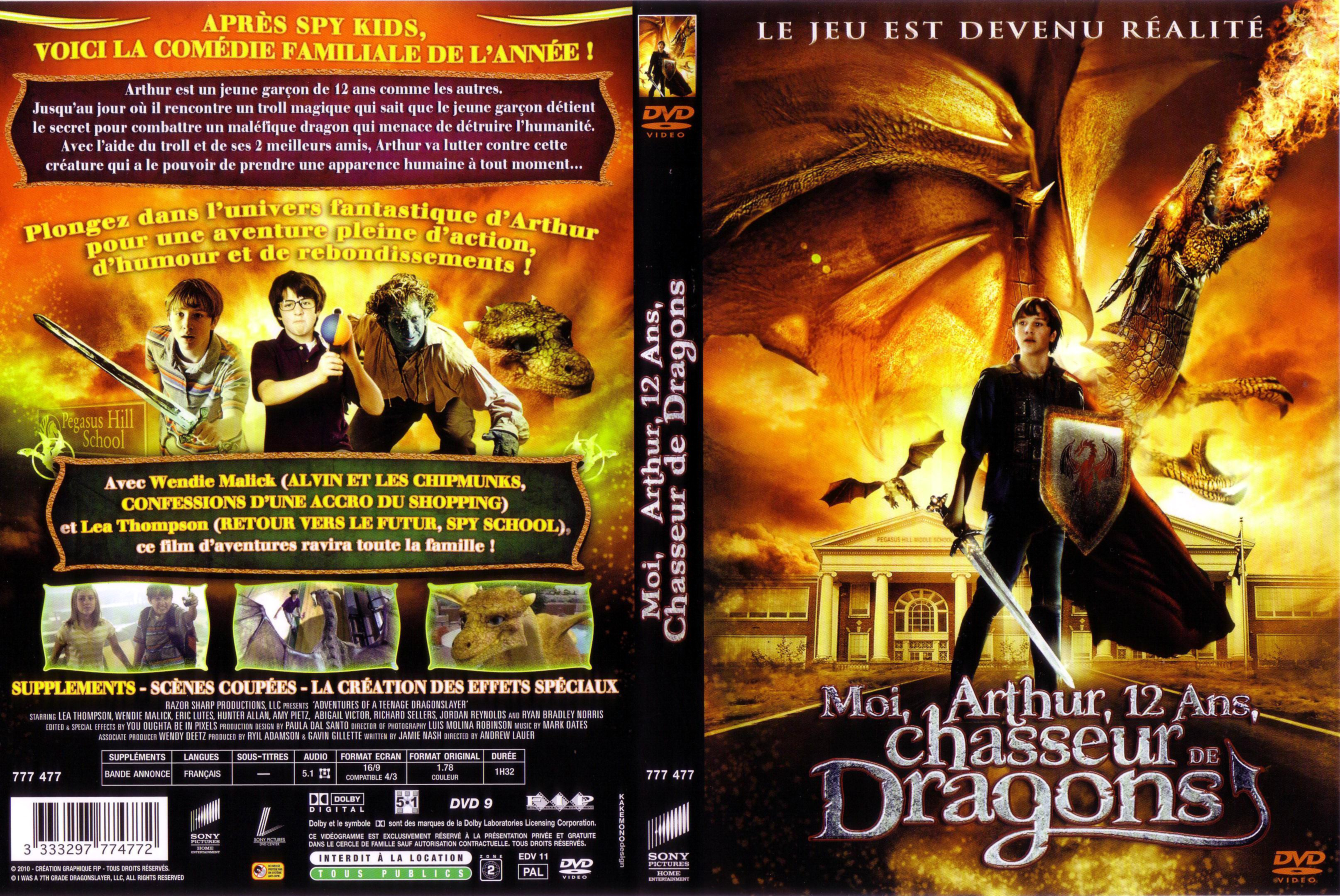 Jaquette DVD Moi Arthur 12 ans chasseur de dragons