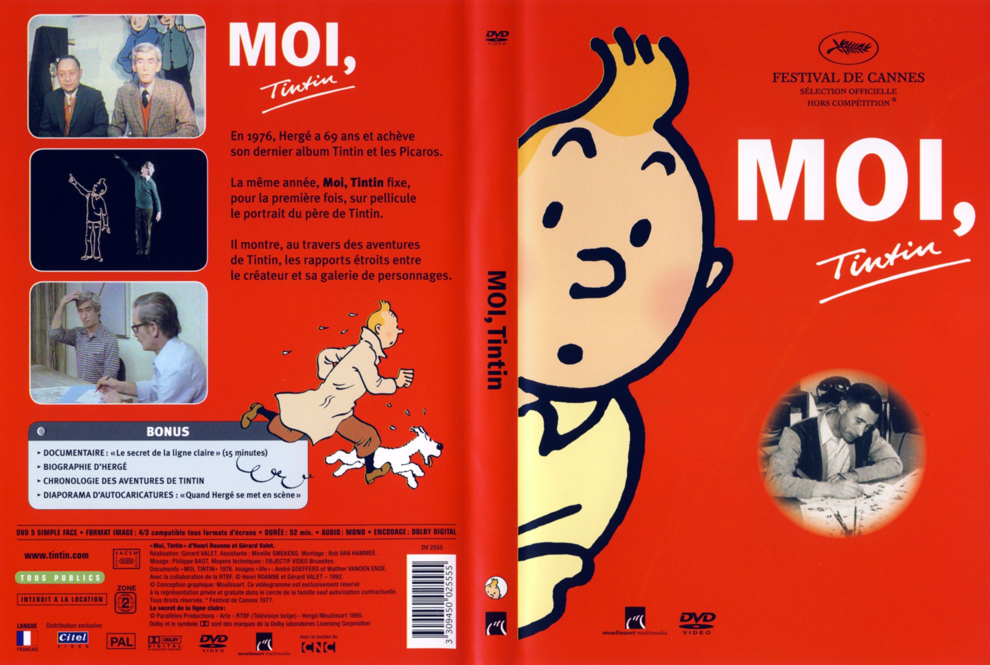 Jaquette DVD Moi Tintin