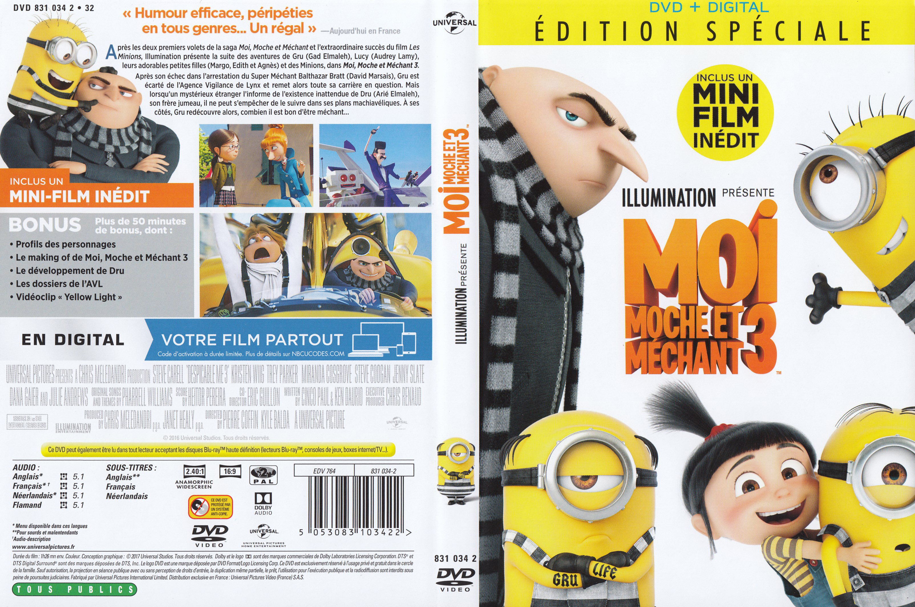 Jaquette DVD Moi moche et mechant 3