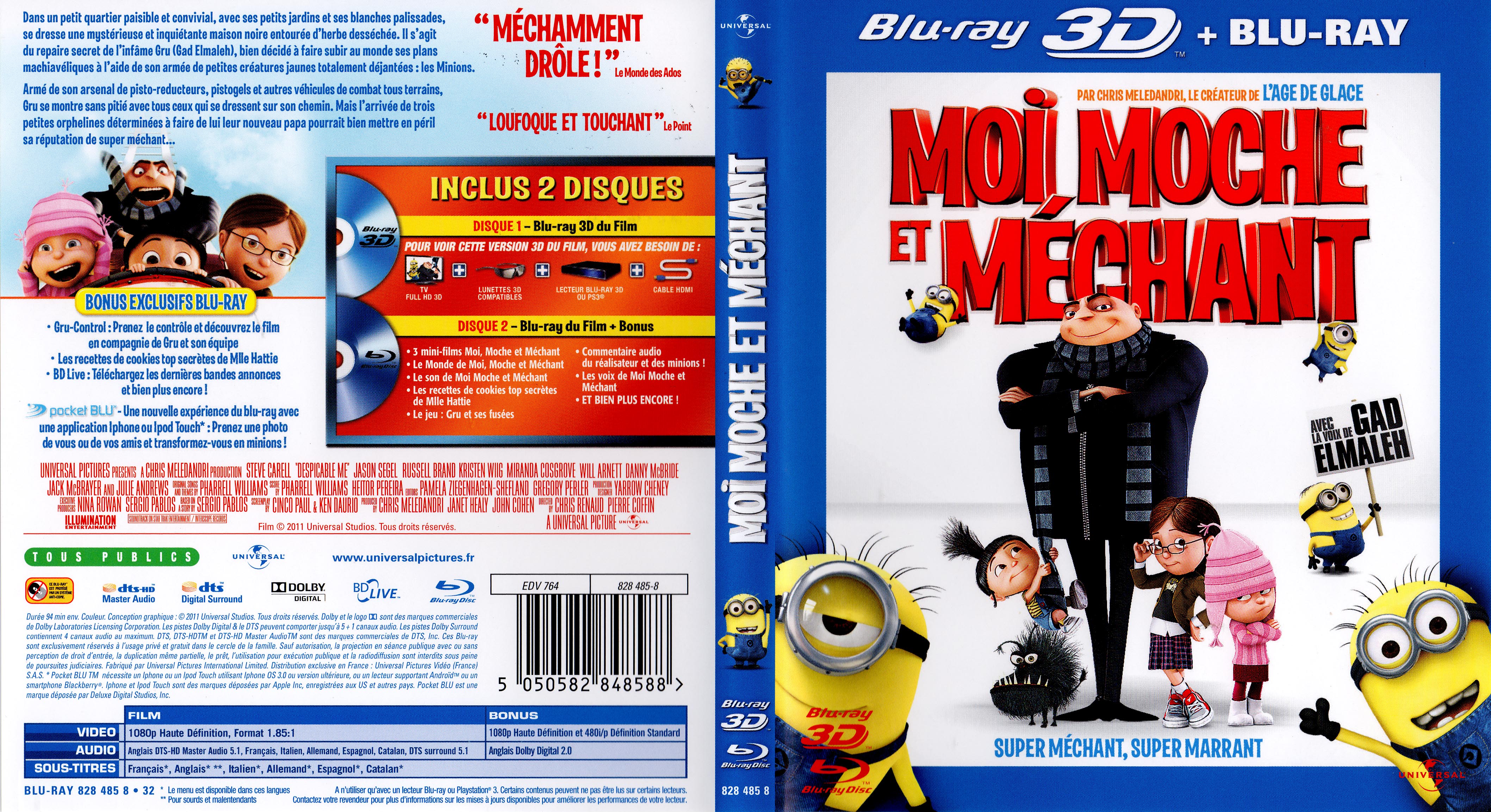 Jaquette DVD Moi moche et mchant 3D (BLU-RAY)