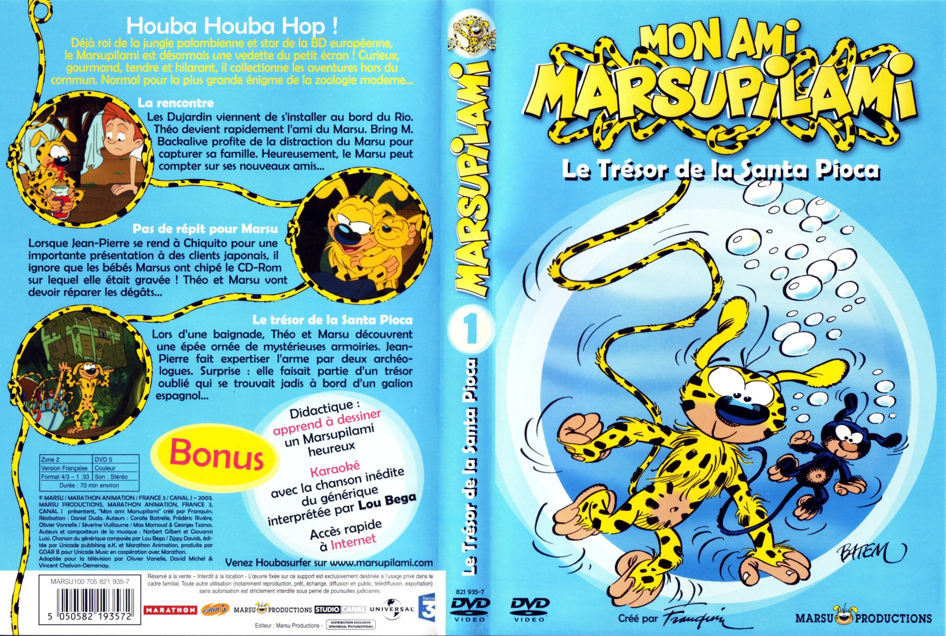 Jaquette DVD Mon ami Marsupilami vol 01 Le tresor de la Santa Pioca