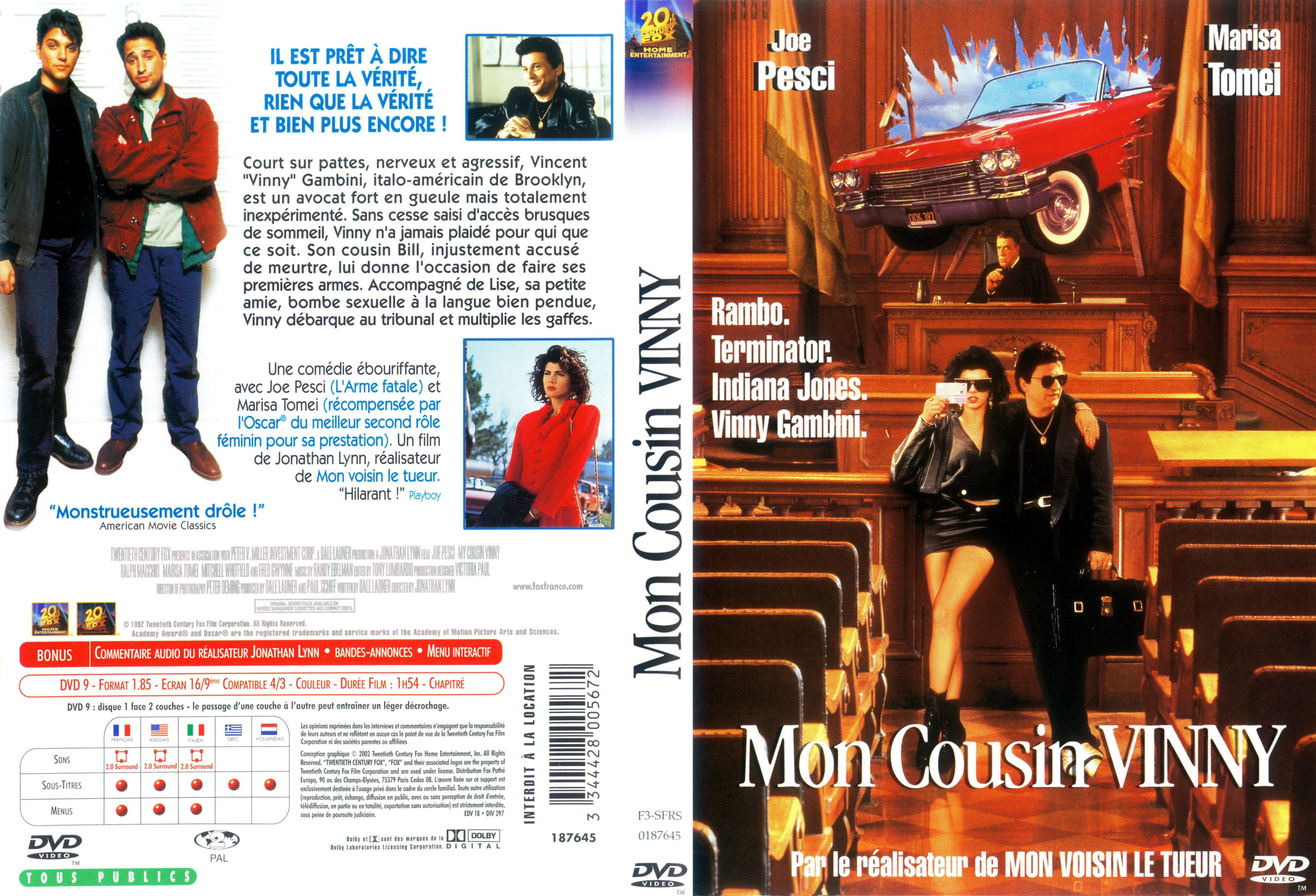 Jaquette DVD Mon cousin Vinny