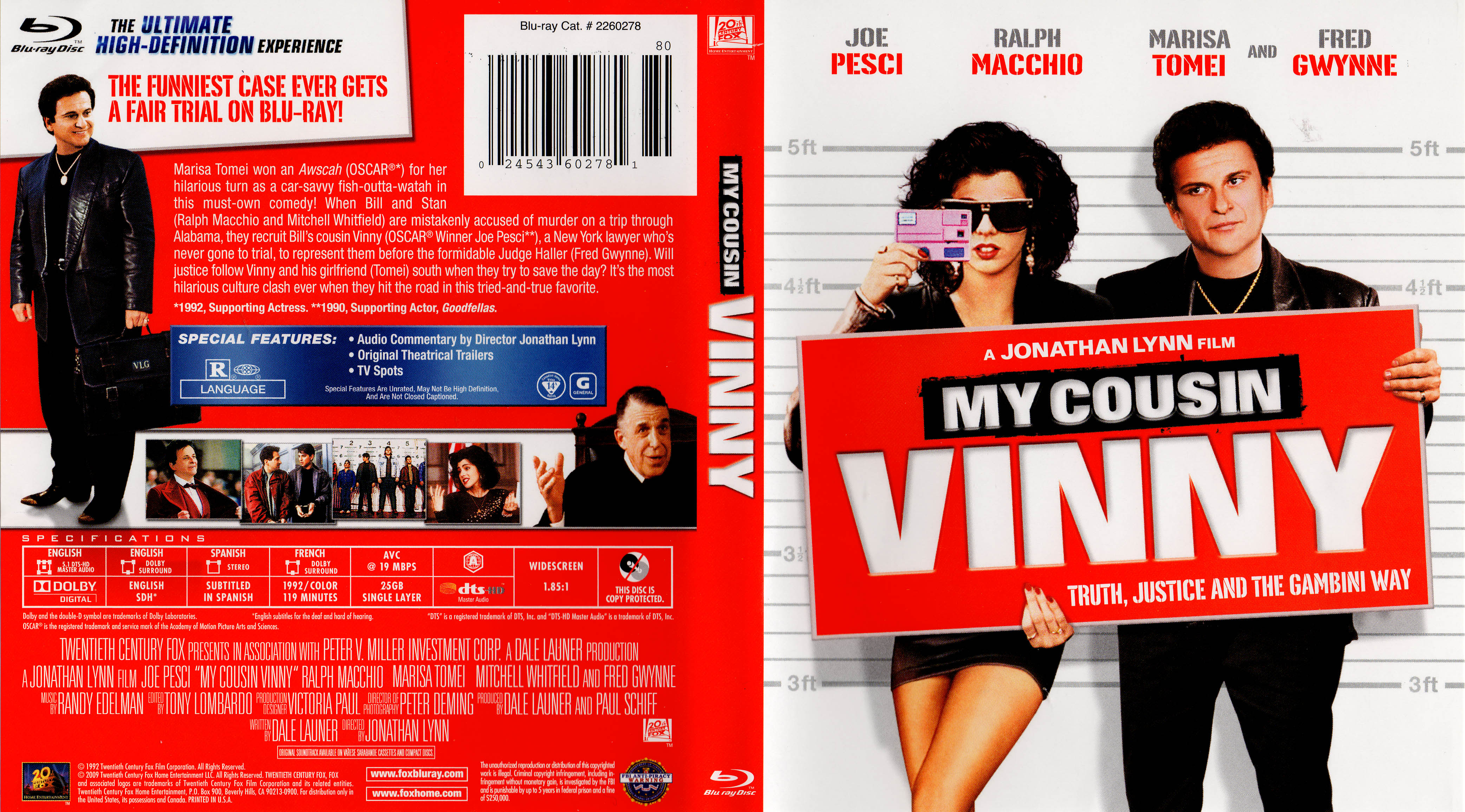 Jaquette DVD Mon cousin Vinny Zone 1 (BLU-RAY)