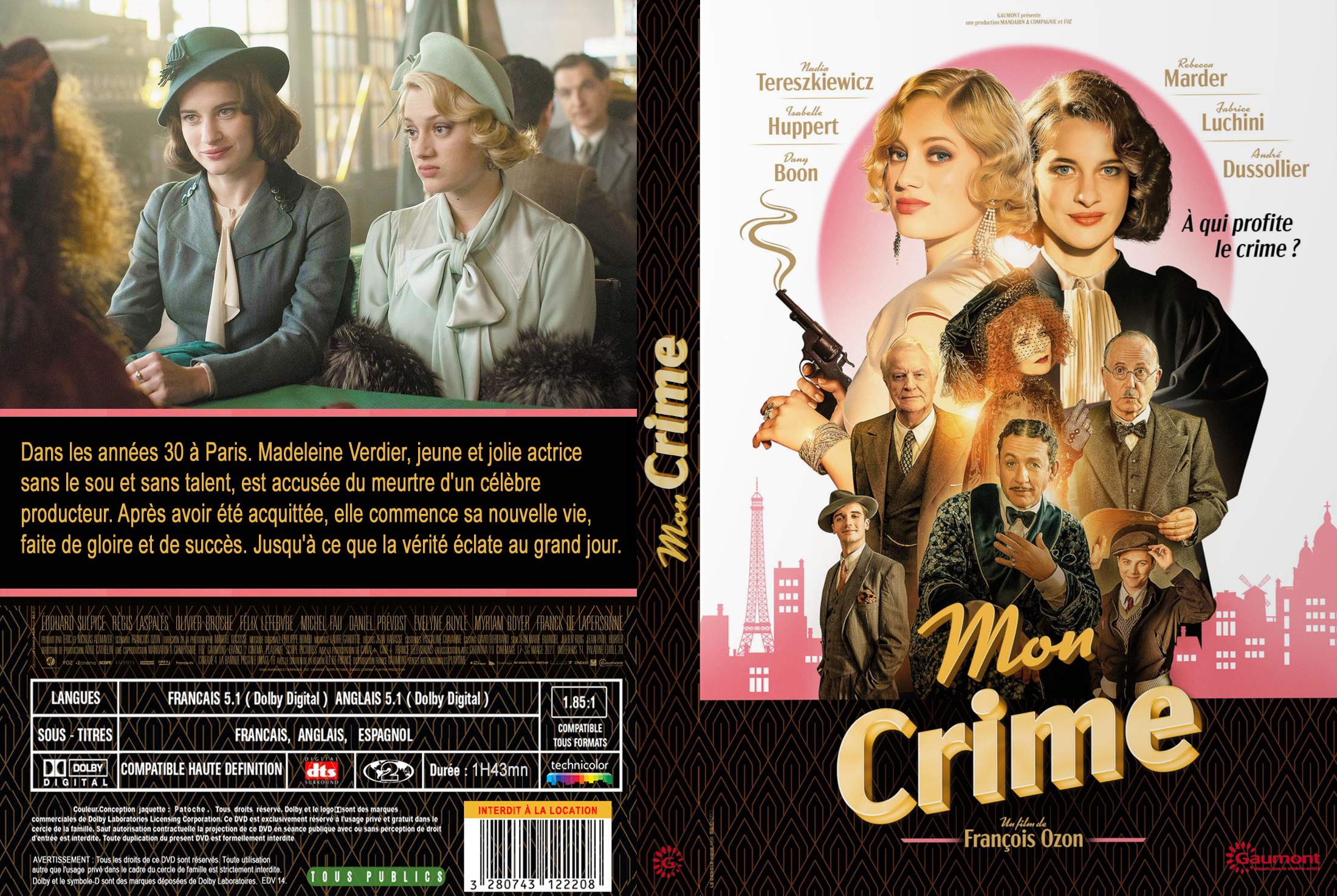 Jaquette DVD Mon crime custom (BLU-RAY)