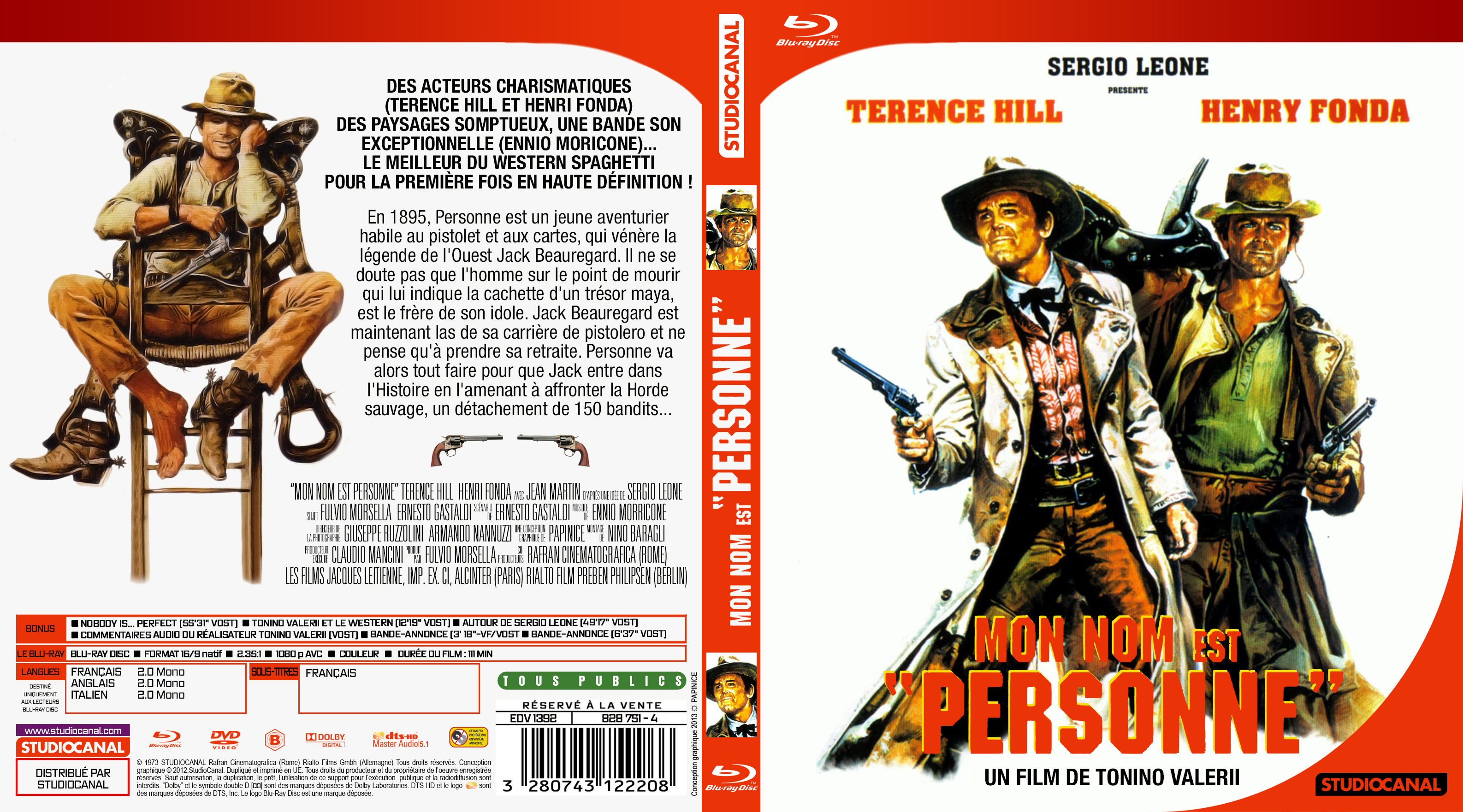 Jaquette DVD de Mon nom est personne custom (BLU-RAY) - Cinéma Passion