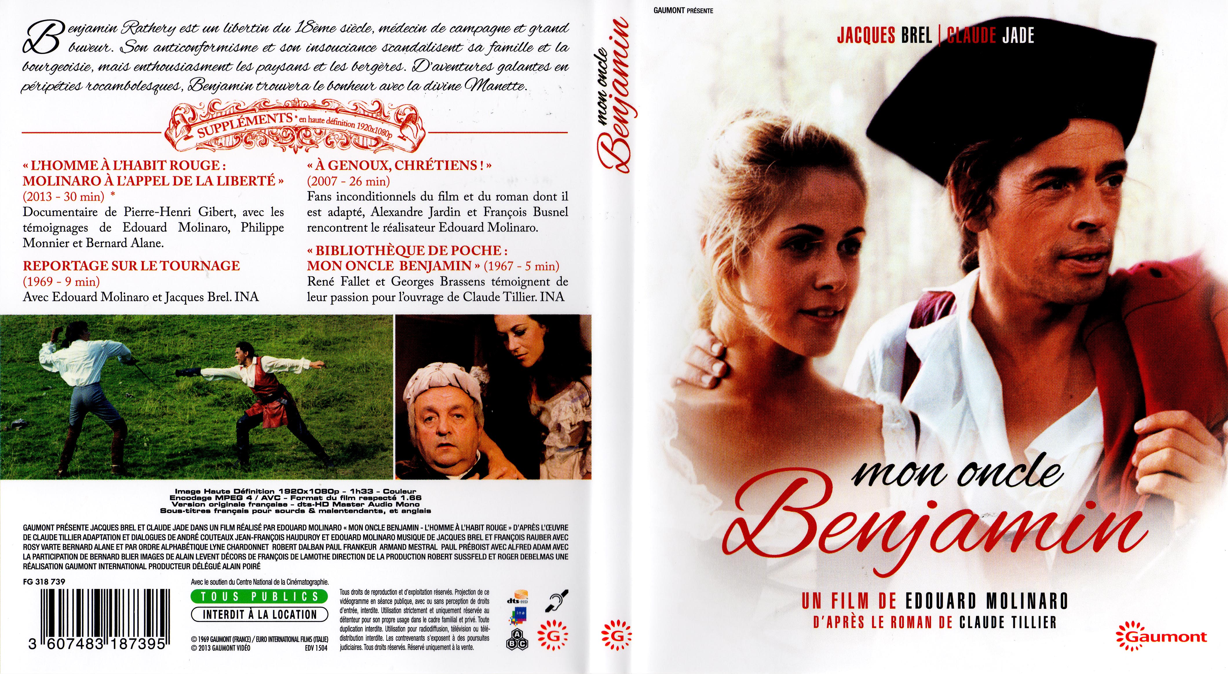 Jaquette DVD Mon oncle Benjamin (BLU-RAY)
