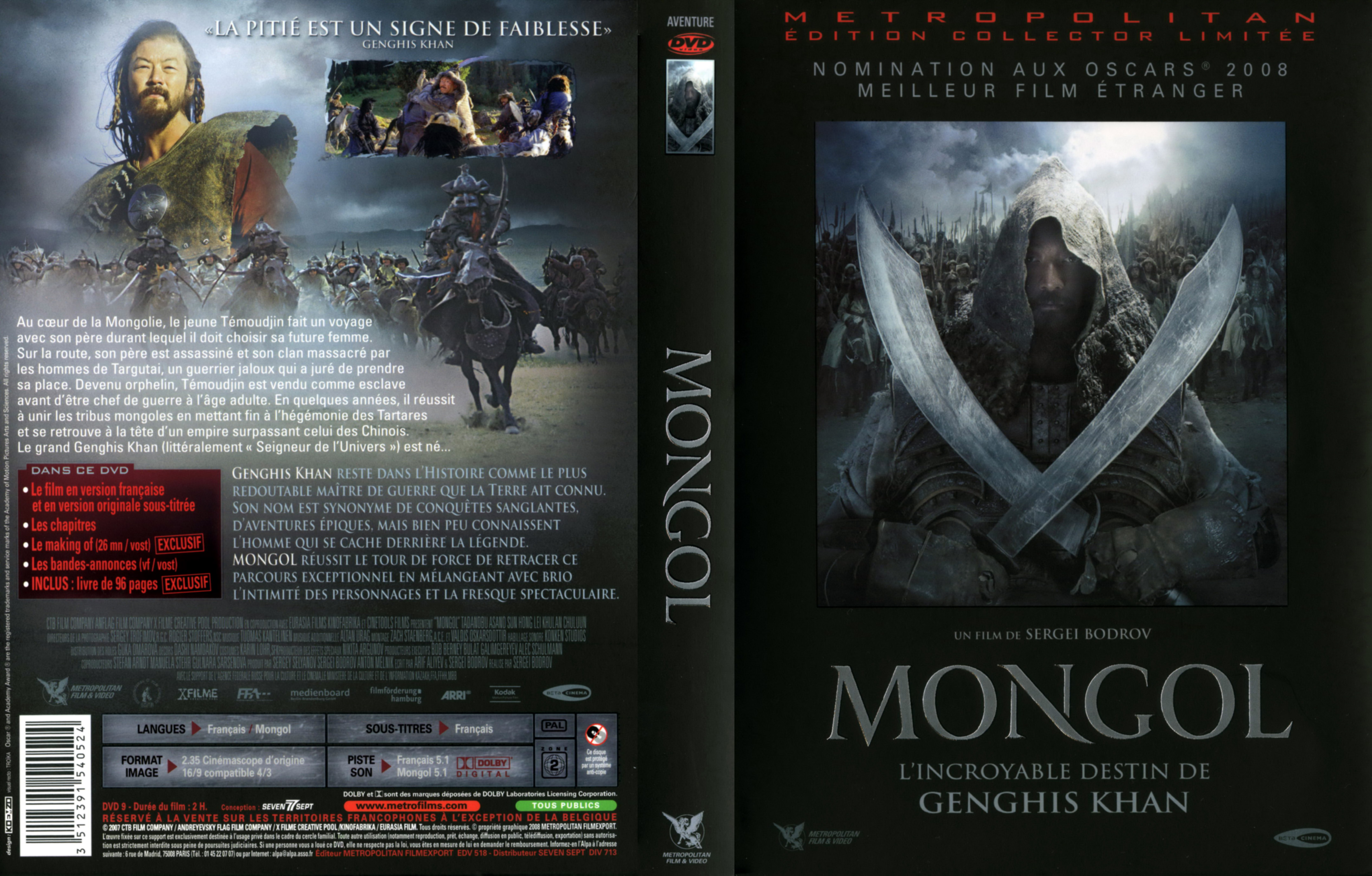 Jaquette DVD Mongol v3