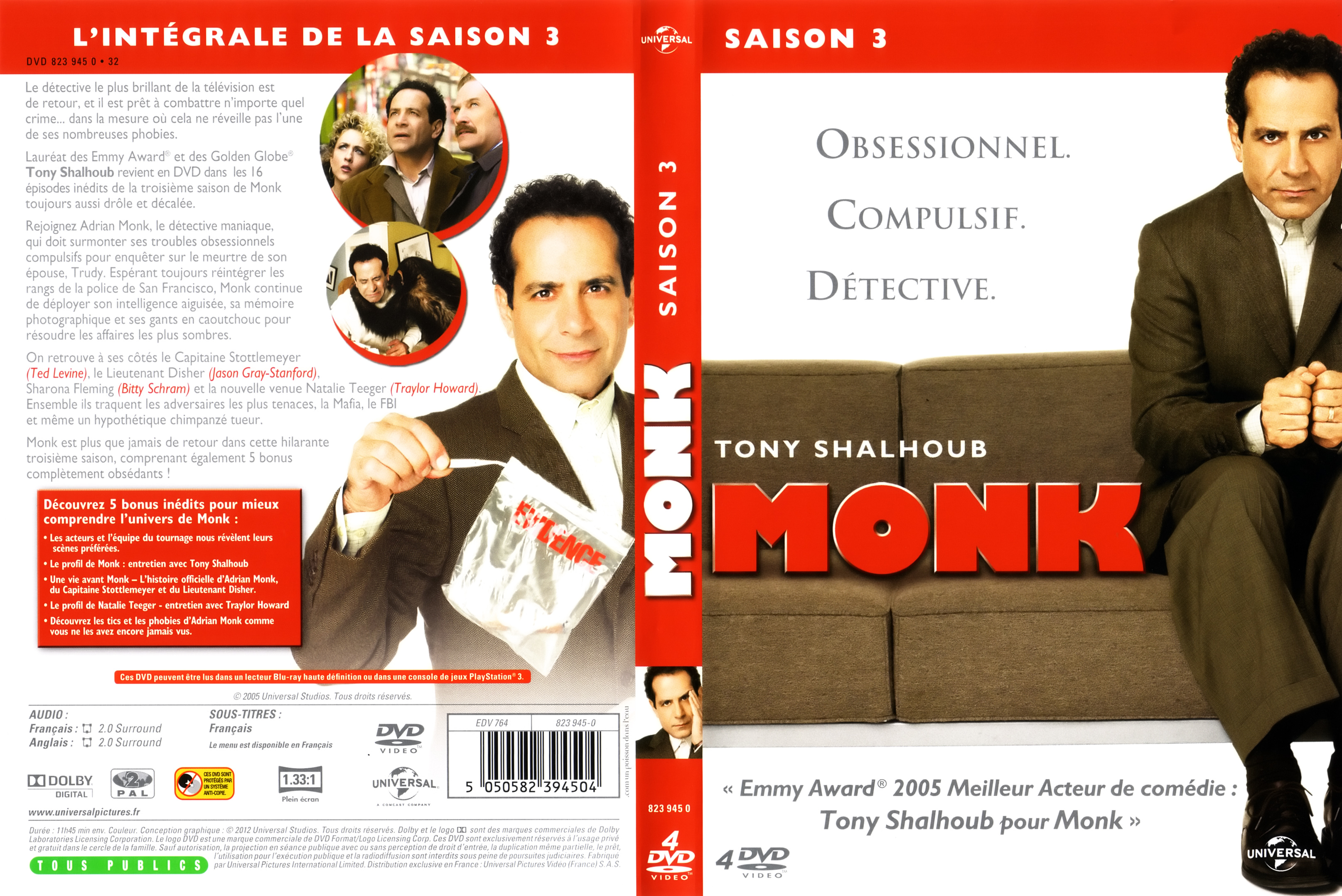 Jaquette DVD Monk Saison 3 COFFRET