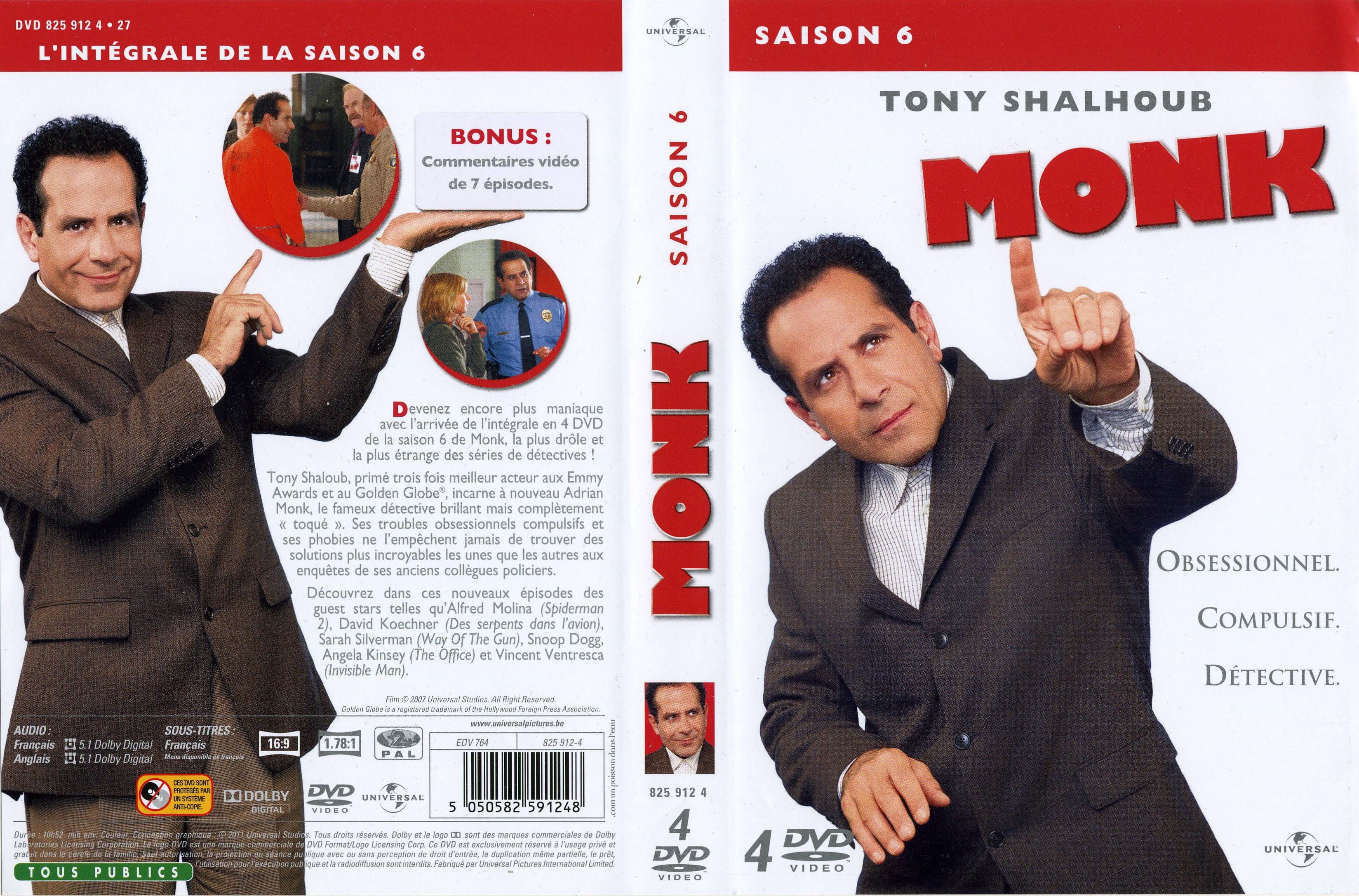 Jaquette DVD Monk Saison 6 COFFRET