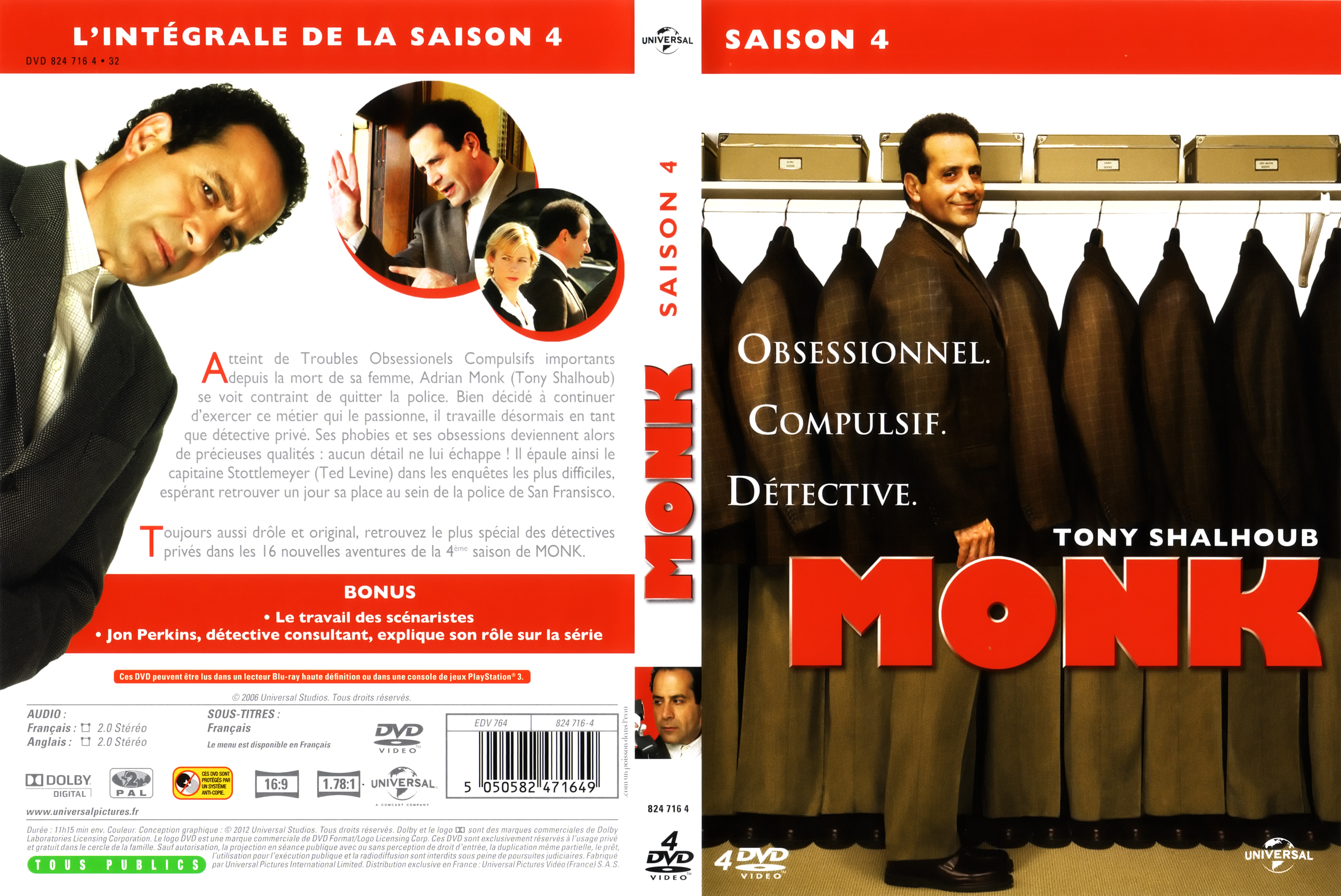 Jaquette DVD Monk saison 4 COFFRET