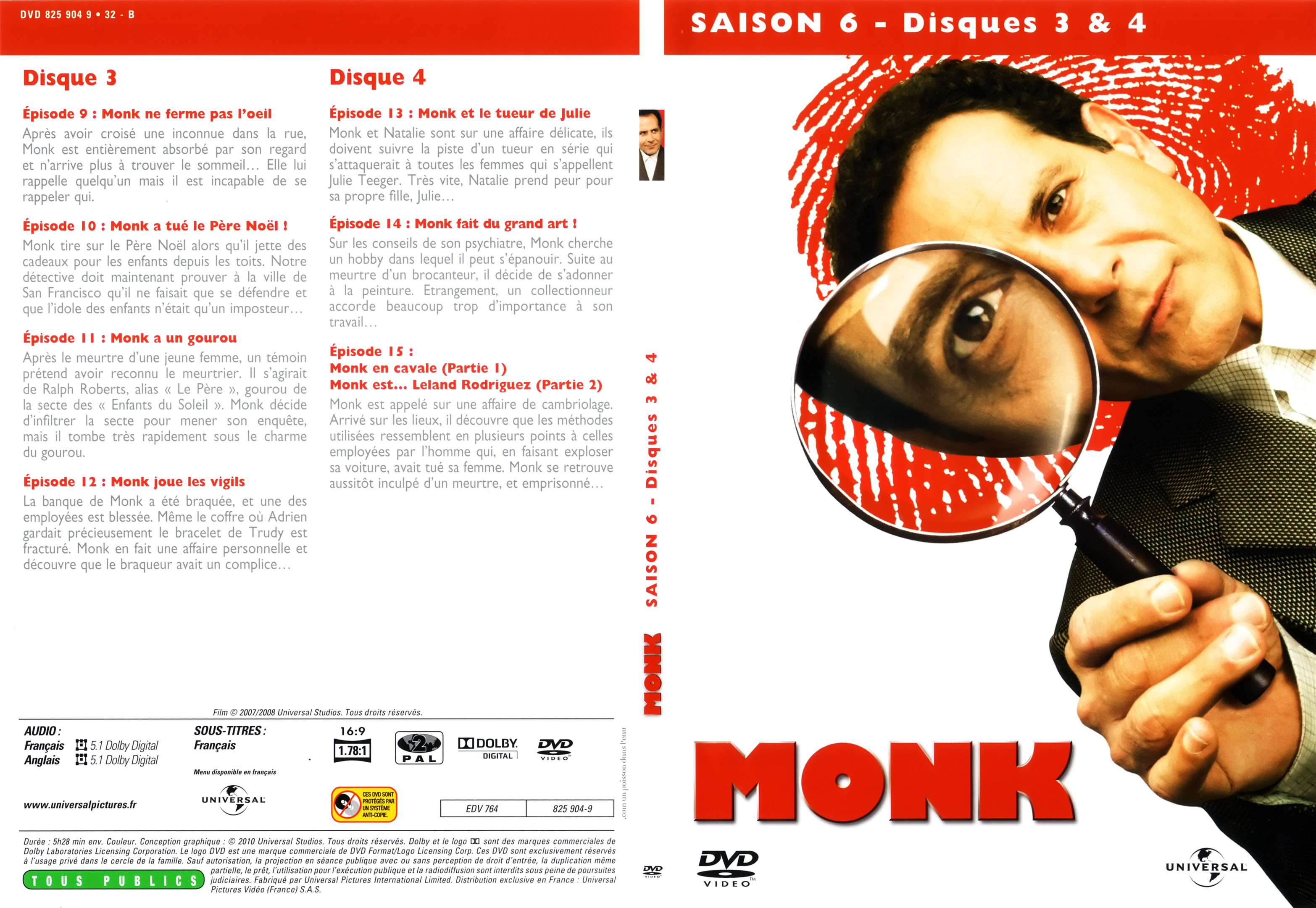 Jaquette DVD Monk saison 6 DVD 2
