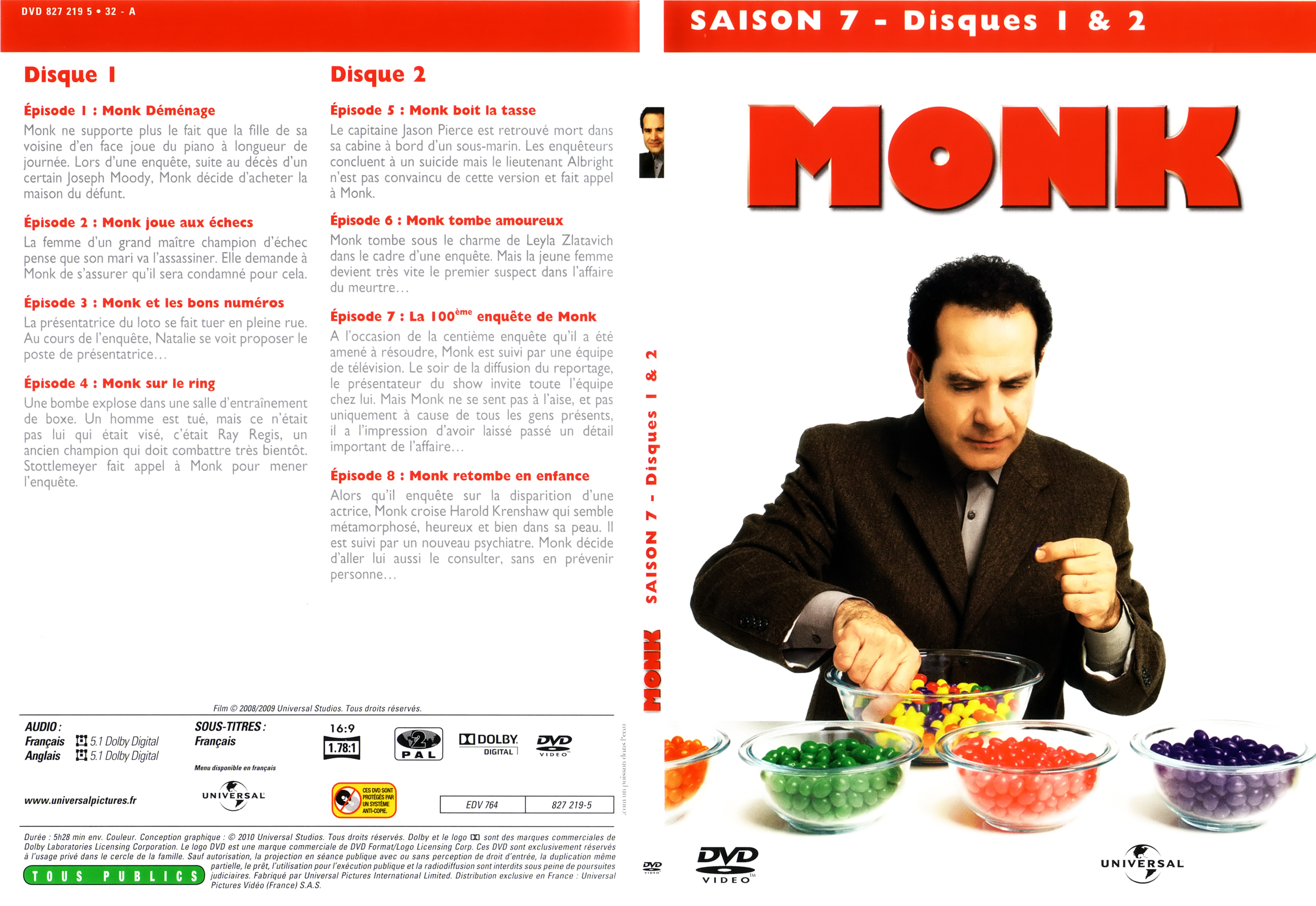 Jaquette DVD Monk saison 7 DVD 1