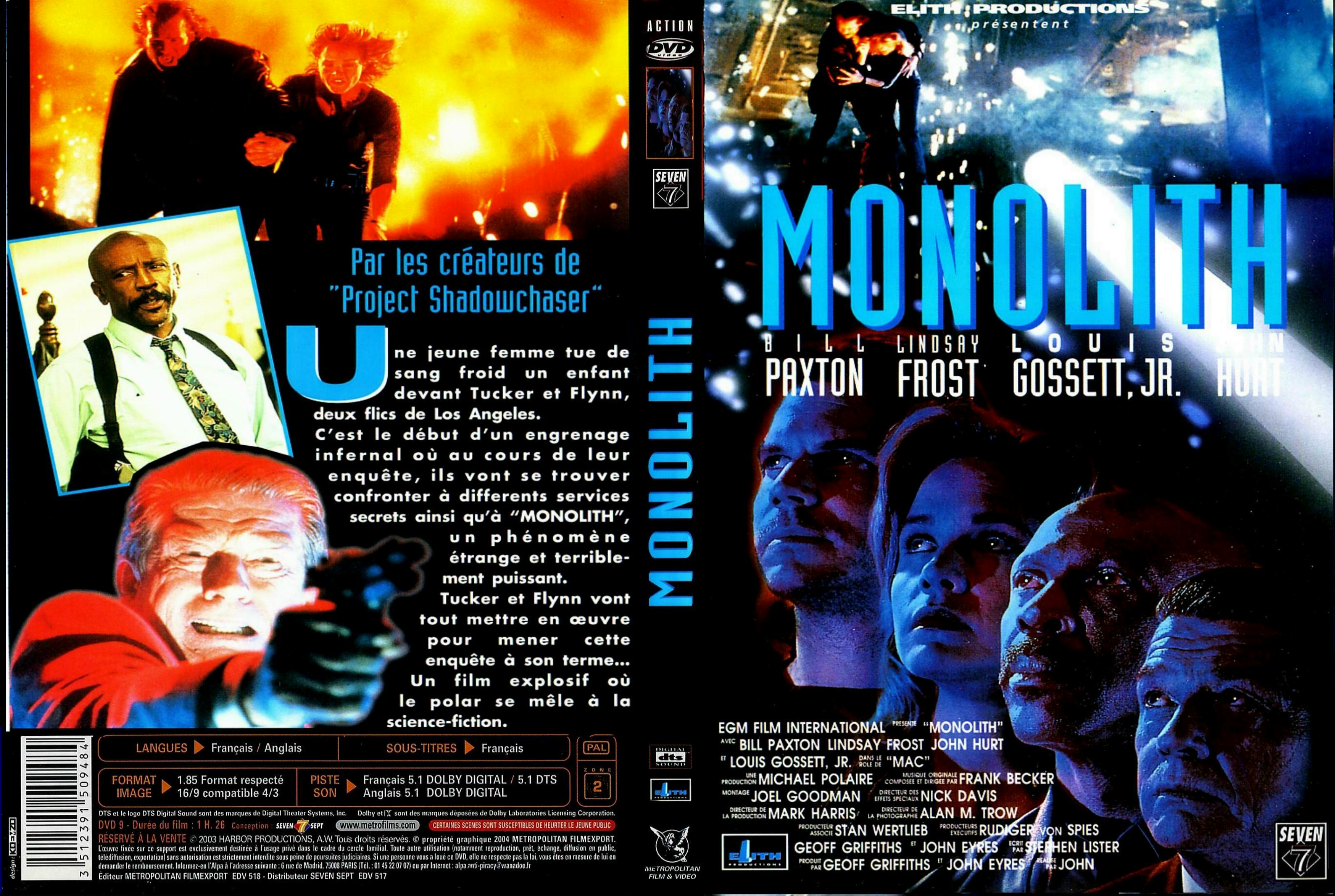 Jaquette DVD Monolith