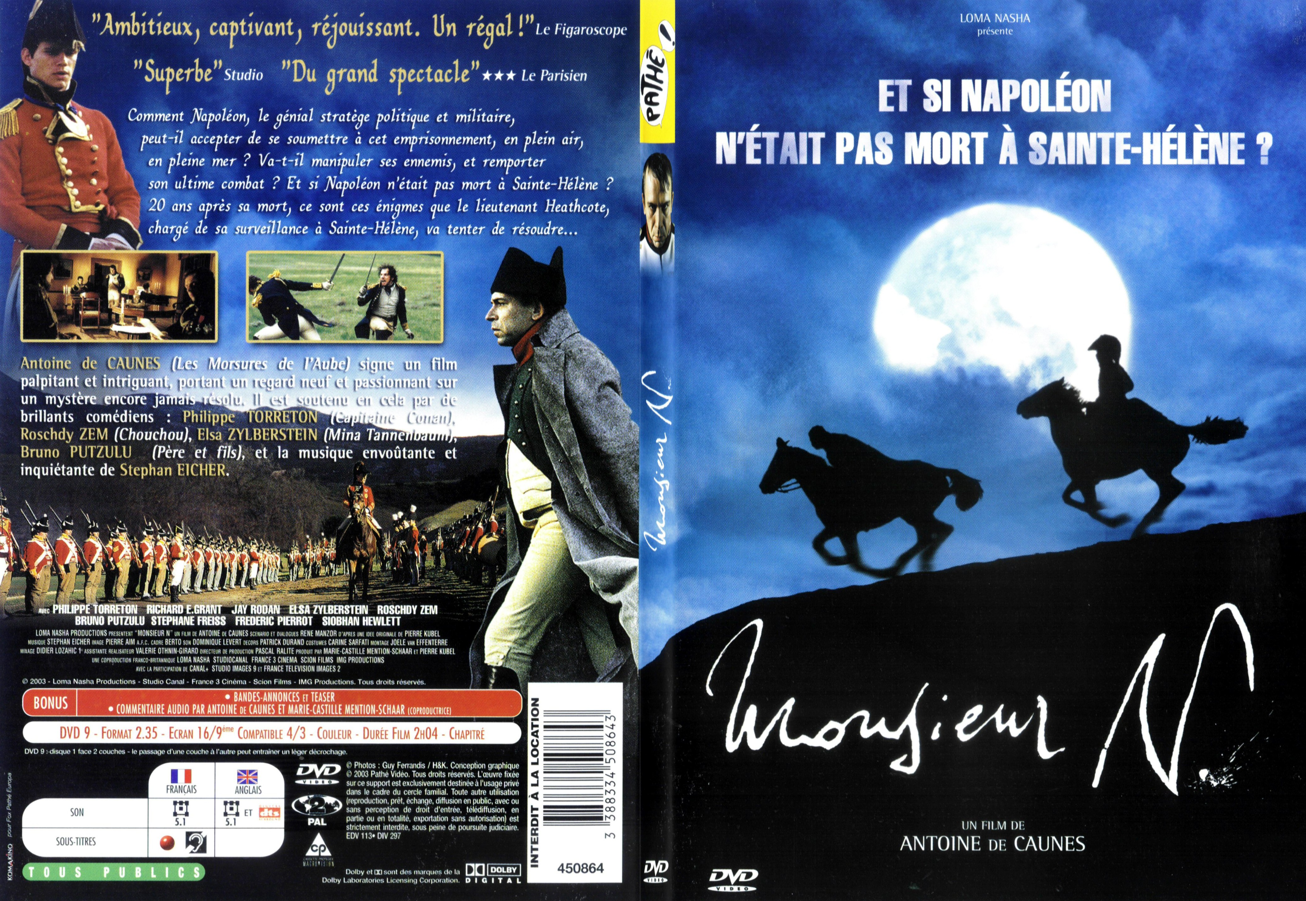 Jaquette DVD Monsieur N - SLIM