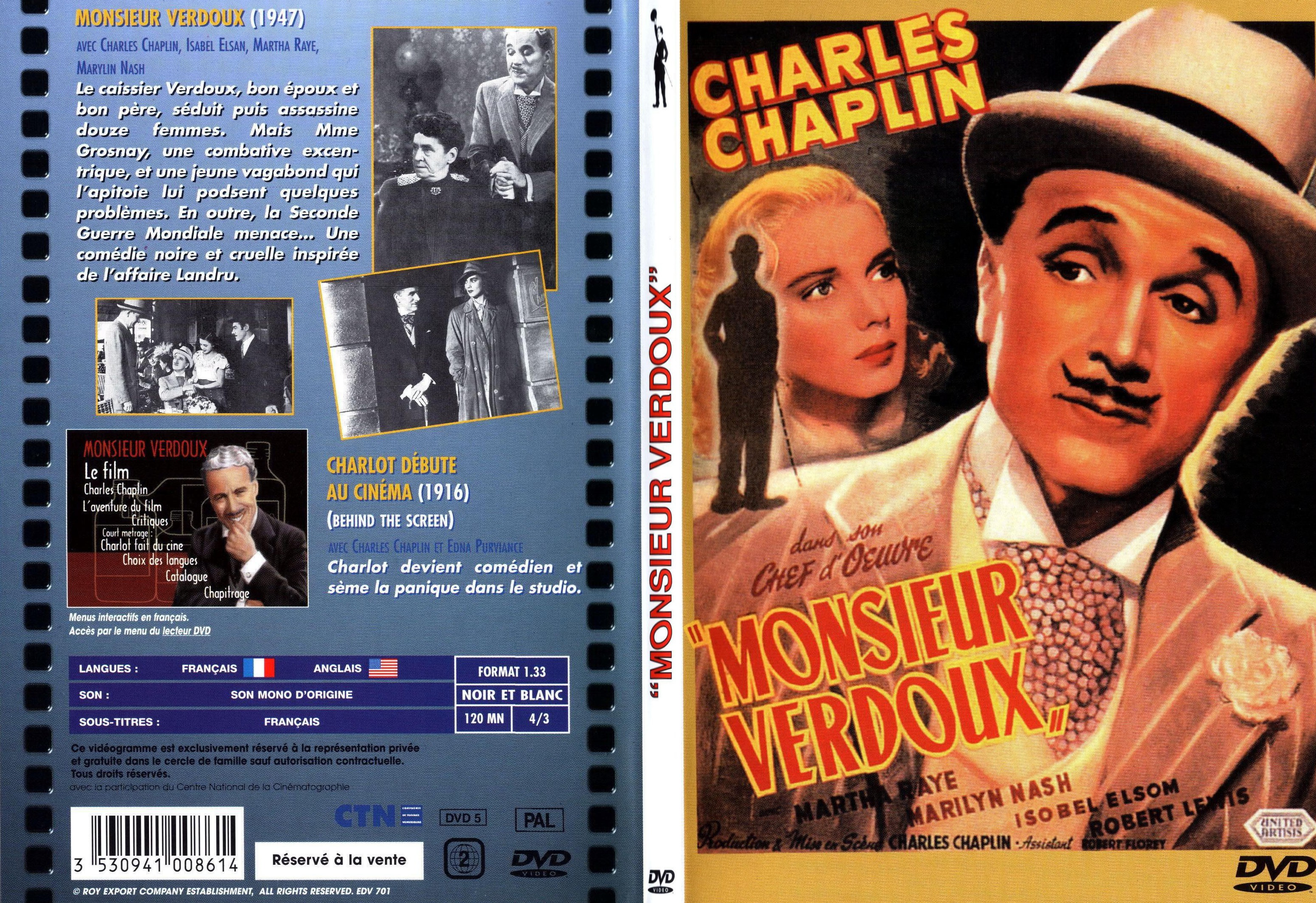 Jaquette DVD Monsieur Verdoux - SLIM