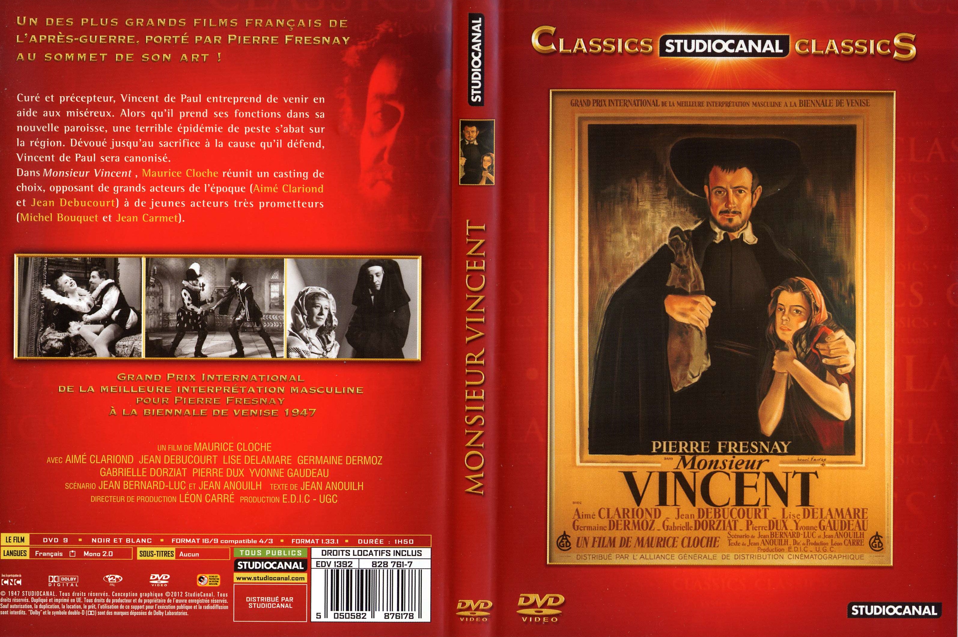 Jaquette DVD Monsieur Vincent