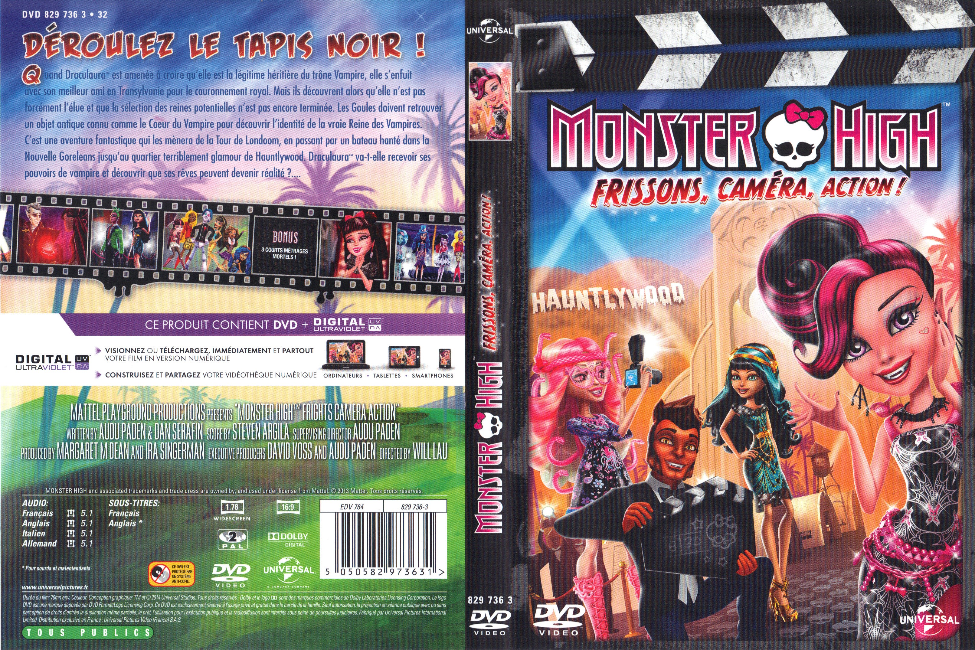 Jaquette DVD Monster High - Frissons,Camra,Action !