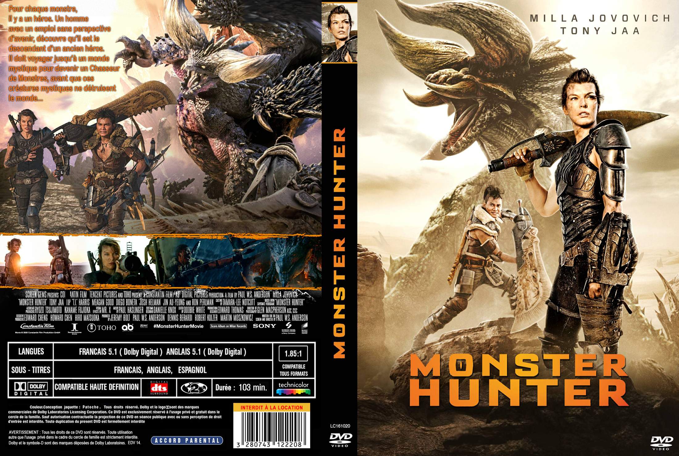 Jaquette DVD Monster Hunter custom