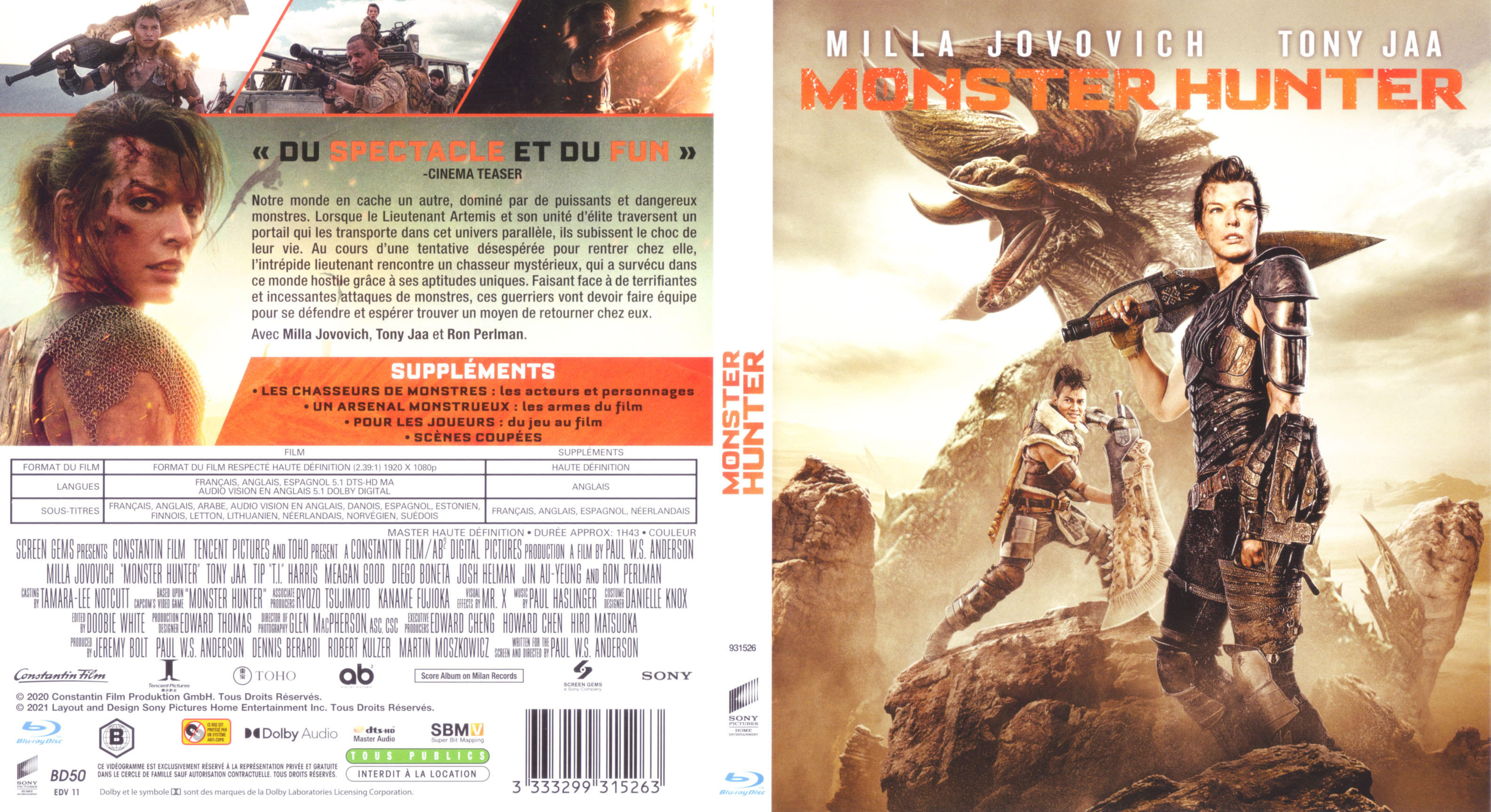 Jaquette DVD Monster hunter (BLU-RAY)