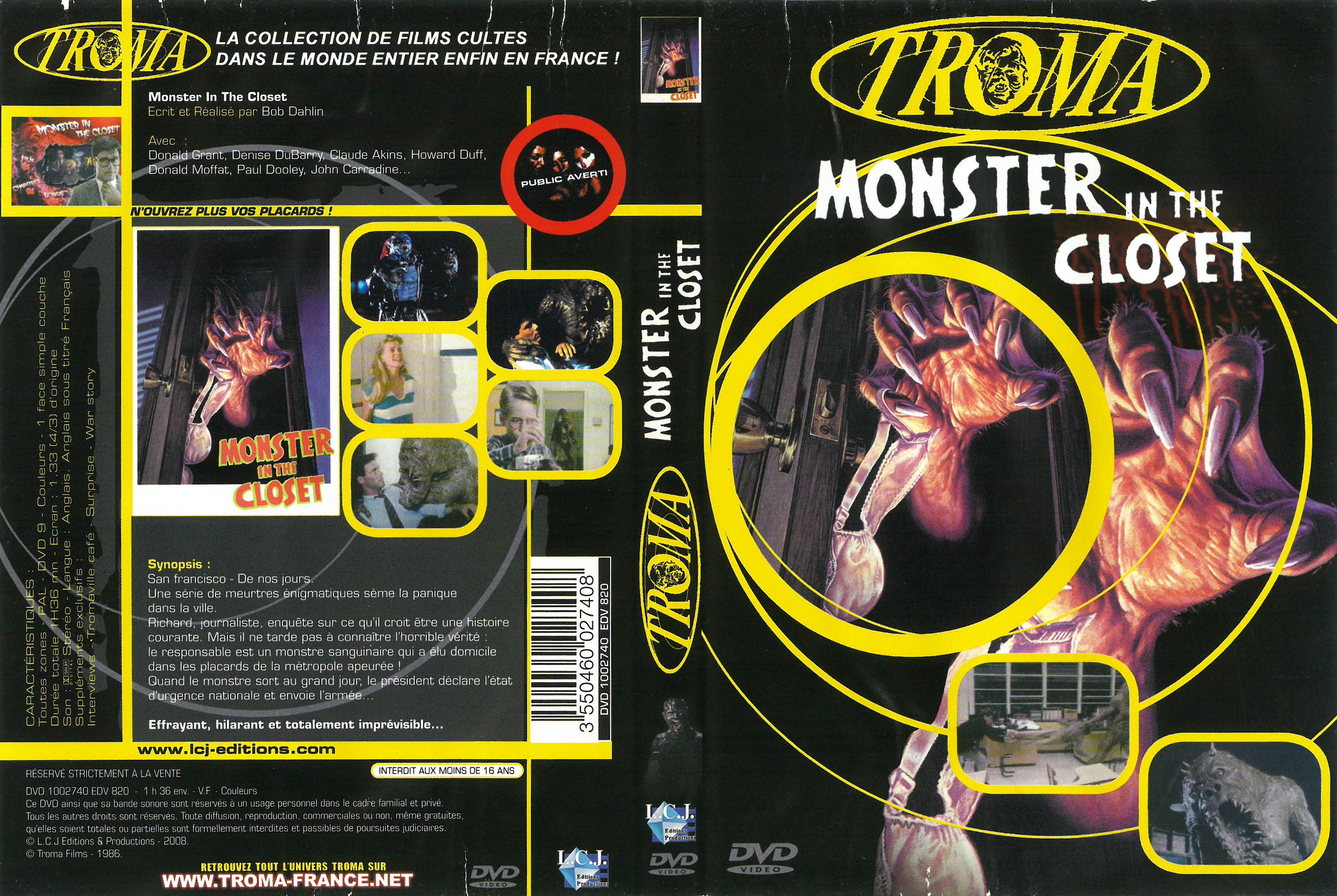 Jaquette DVD Monster in the closet