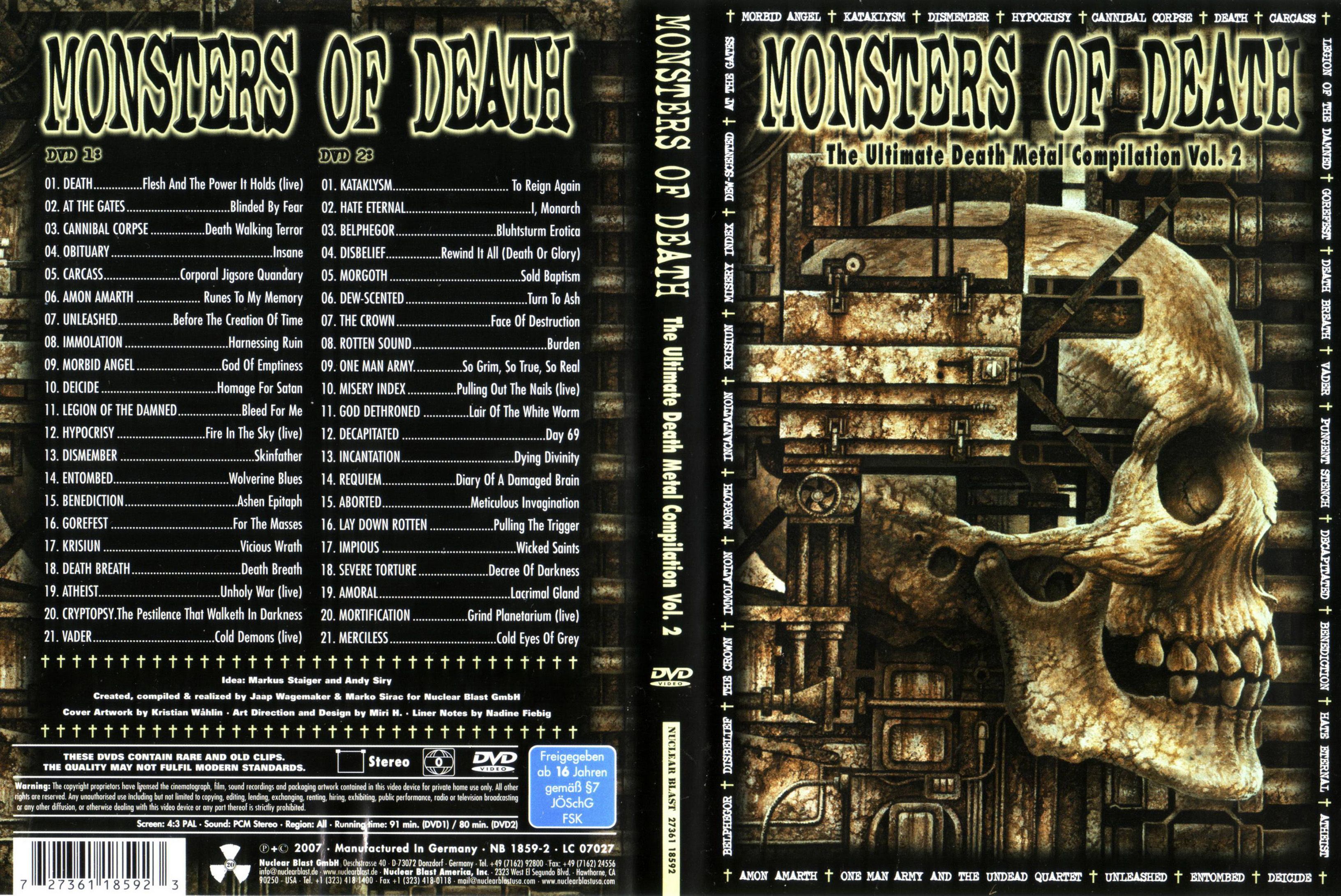 Jaquette DVD Monsters of death The ultimate death metal compilation vol 2