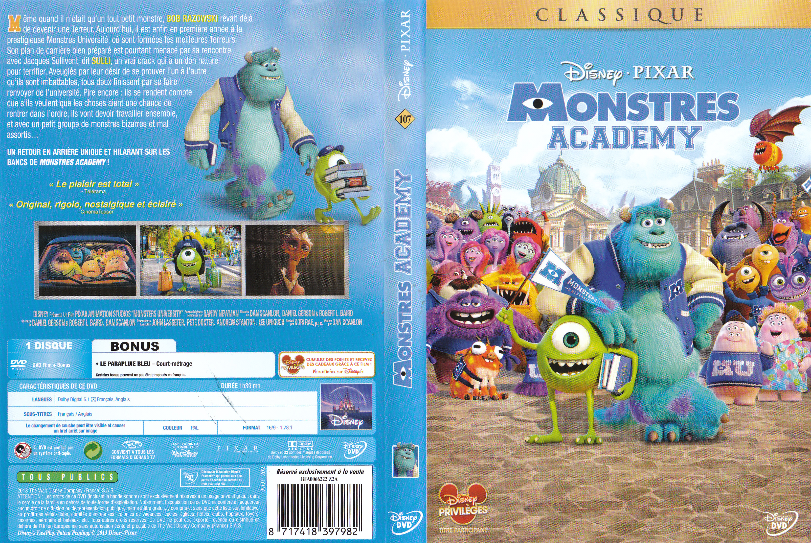 Jaquette DVD Monstres Academy
