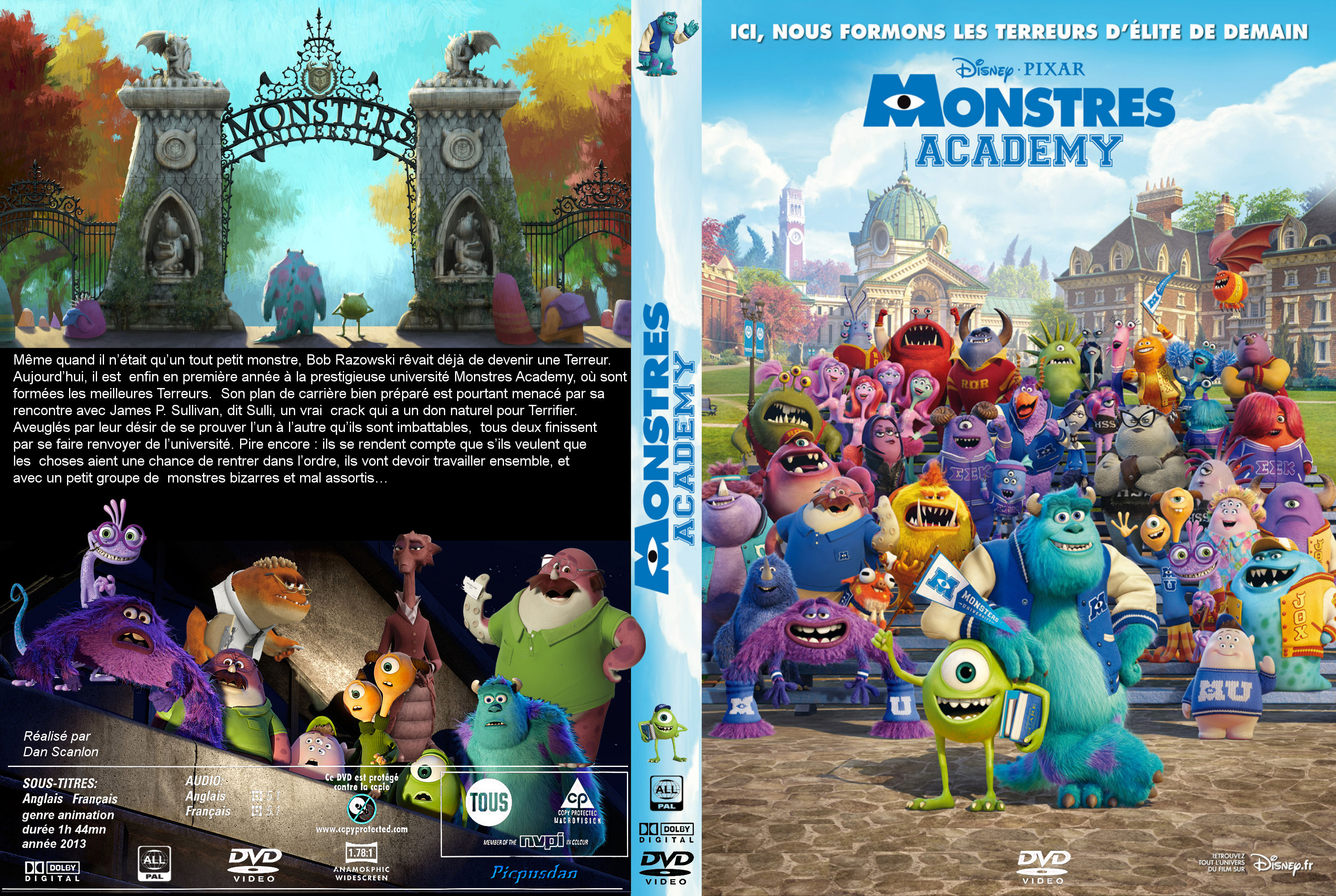 Jaquette DVD Monstres Academy custom