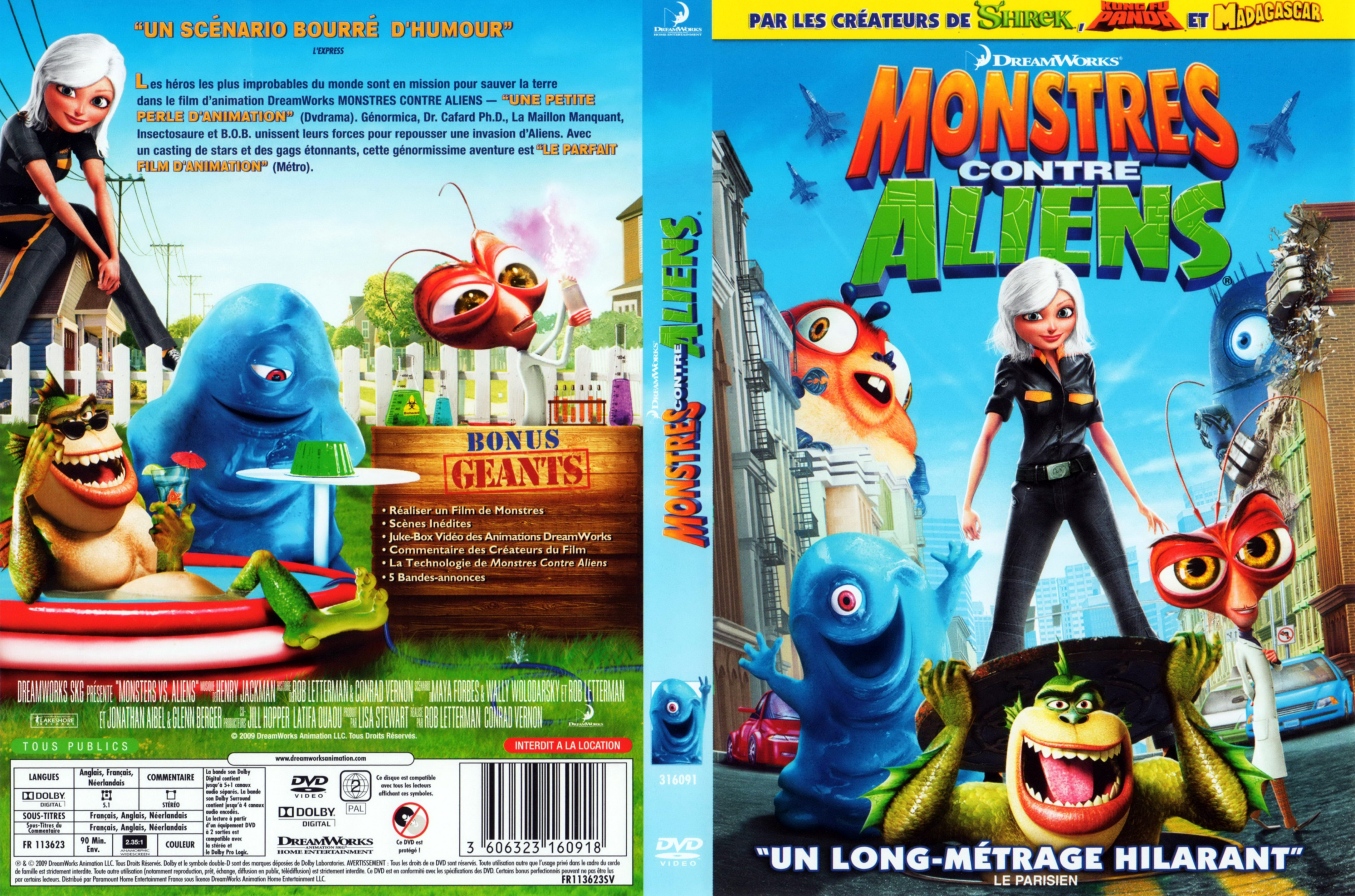 Jaquette DVD Monstres contre aliens