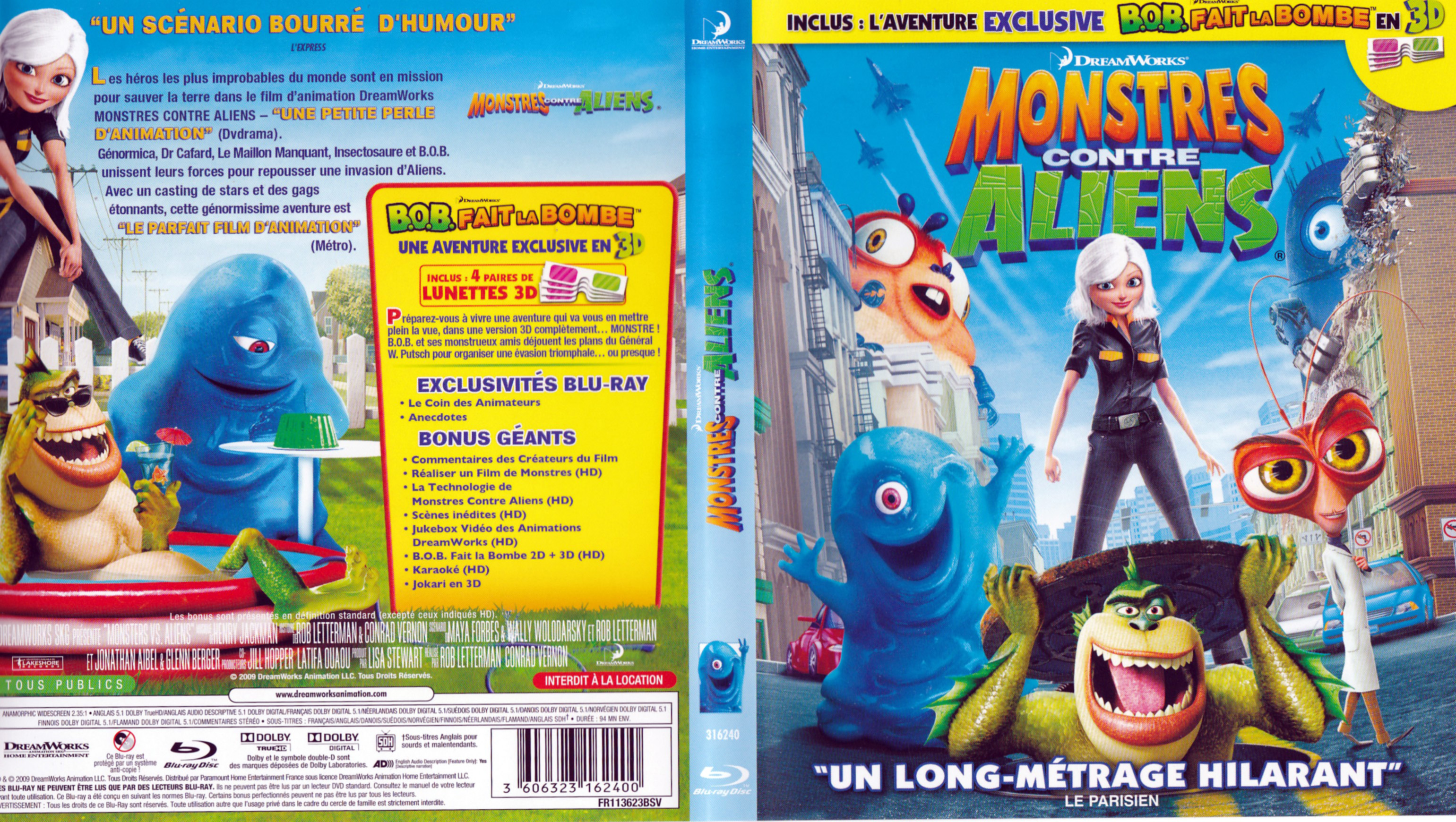 Jaquette DVD Monstres contre aliens (BLU-RAY)