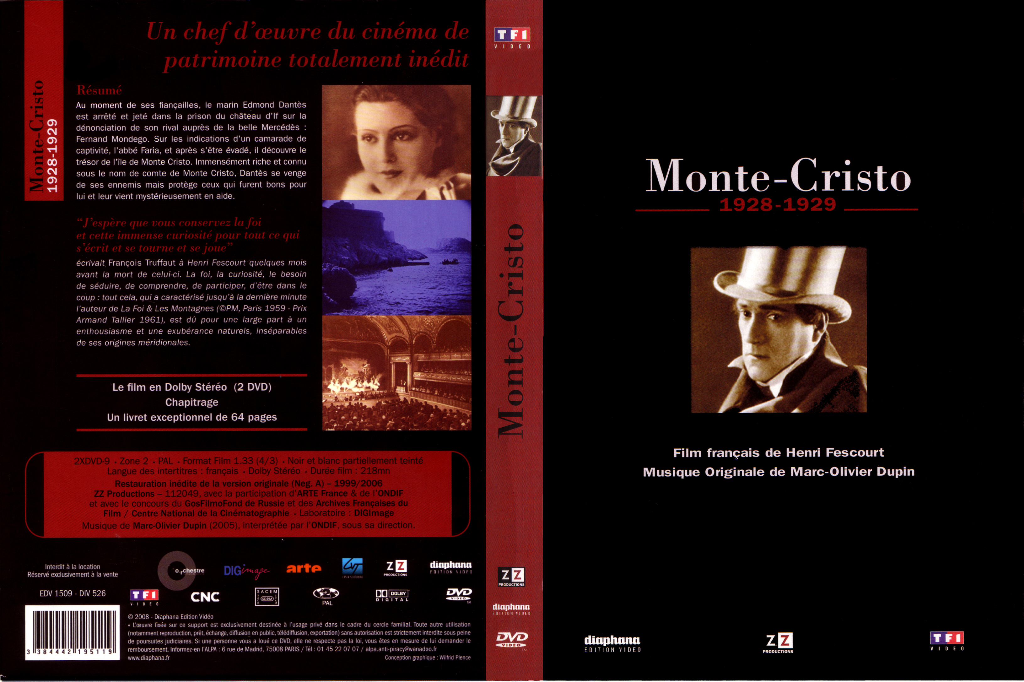 Jaquette DVD Monte-cristo 1928-1929